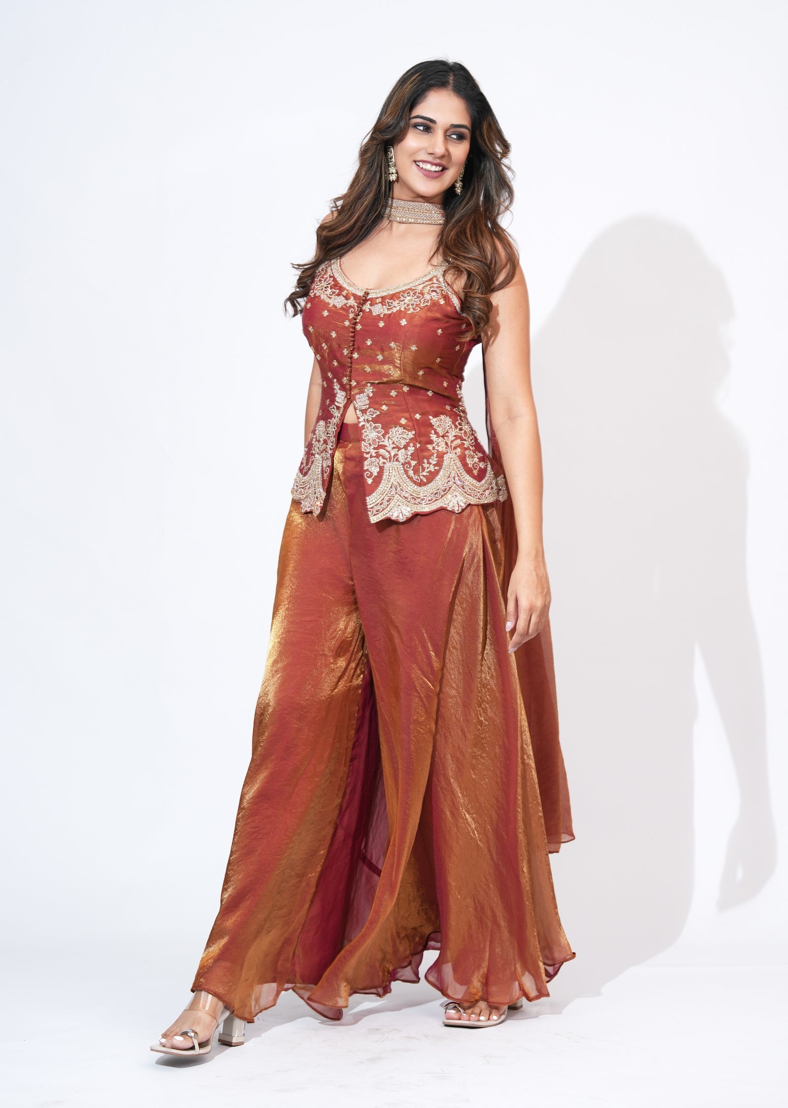 Onion Pink Sharara Set