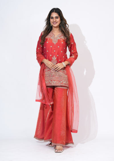 Coral Sharara Set