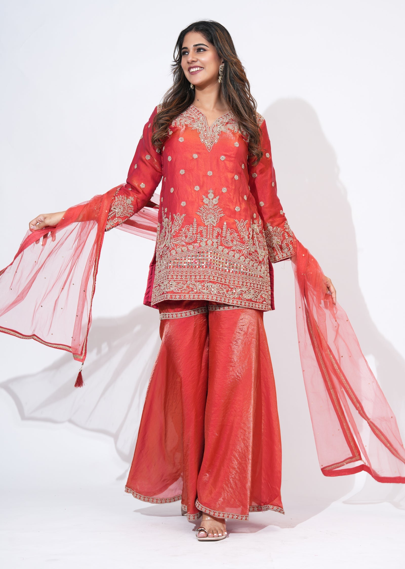 Coral Sharara Set