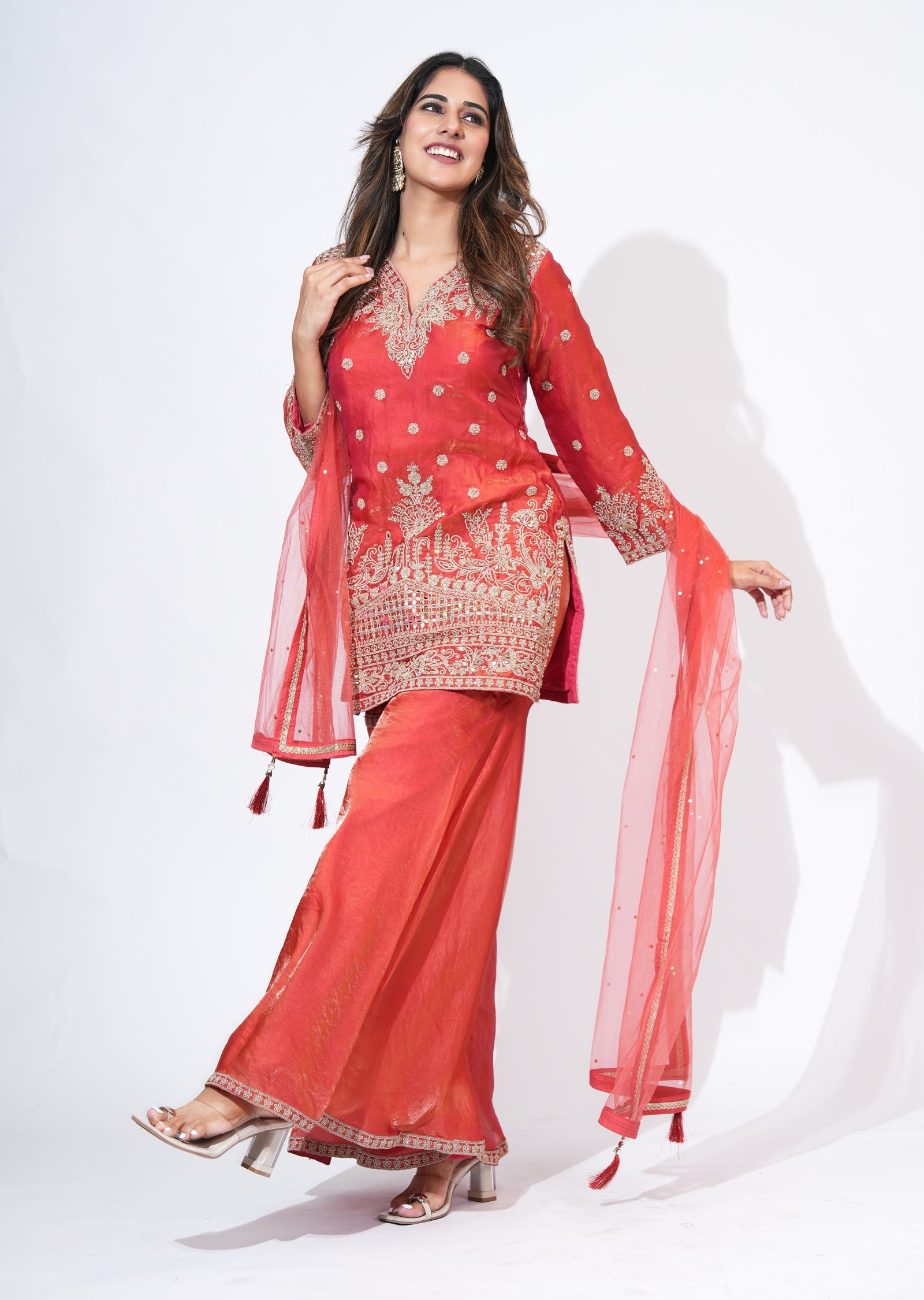 Coral Sharara Set