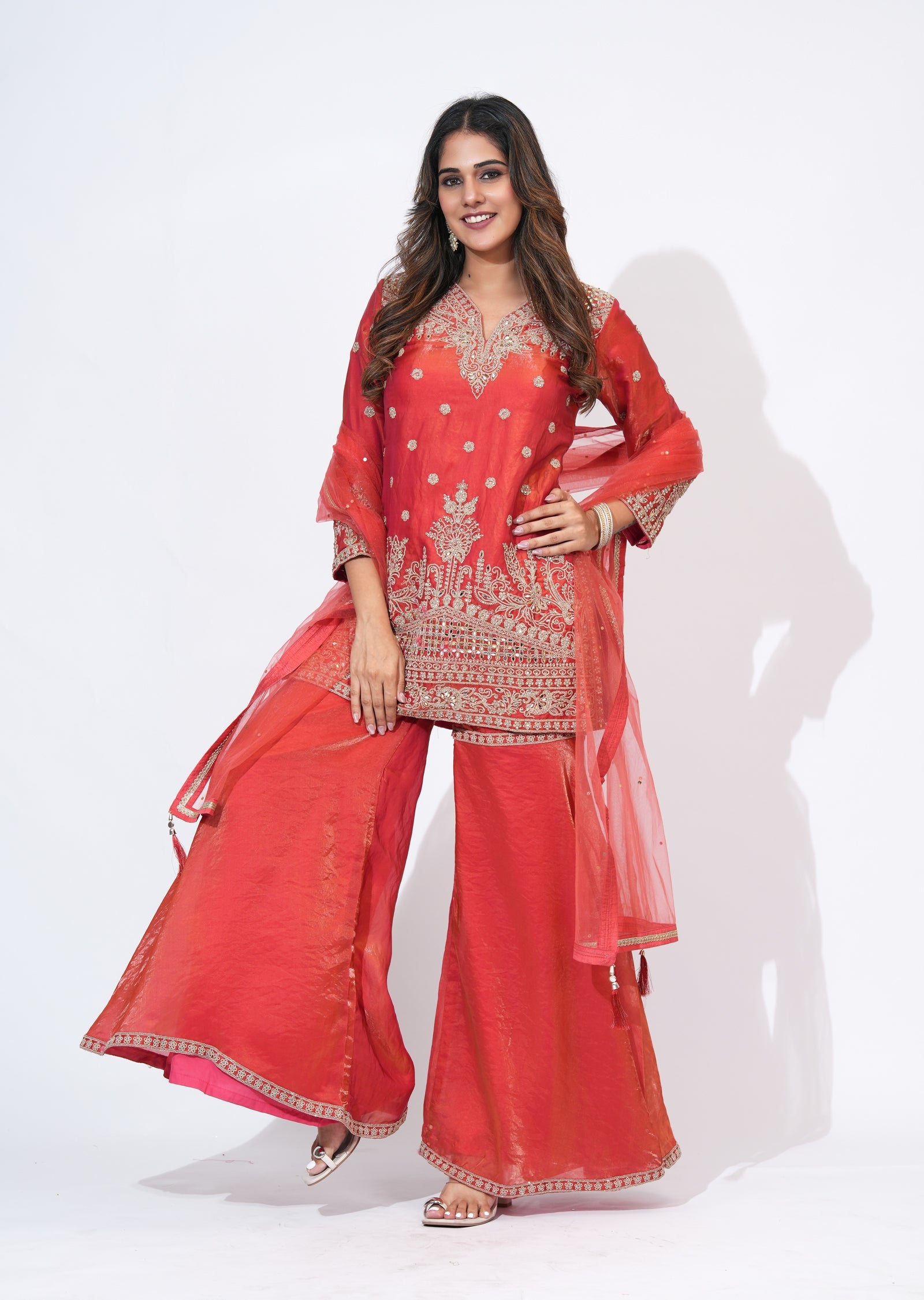 Coral Sharara Set