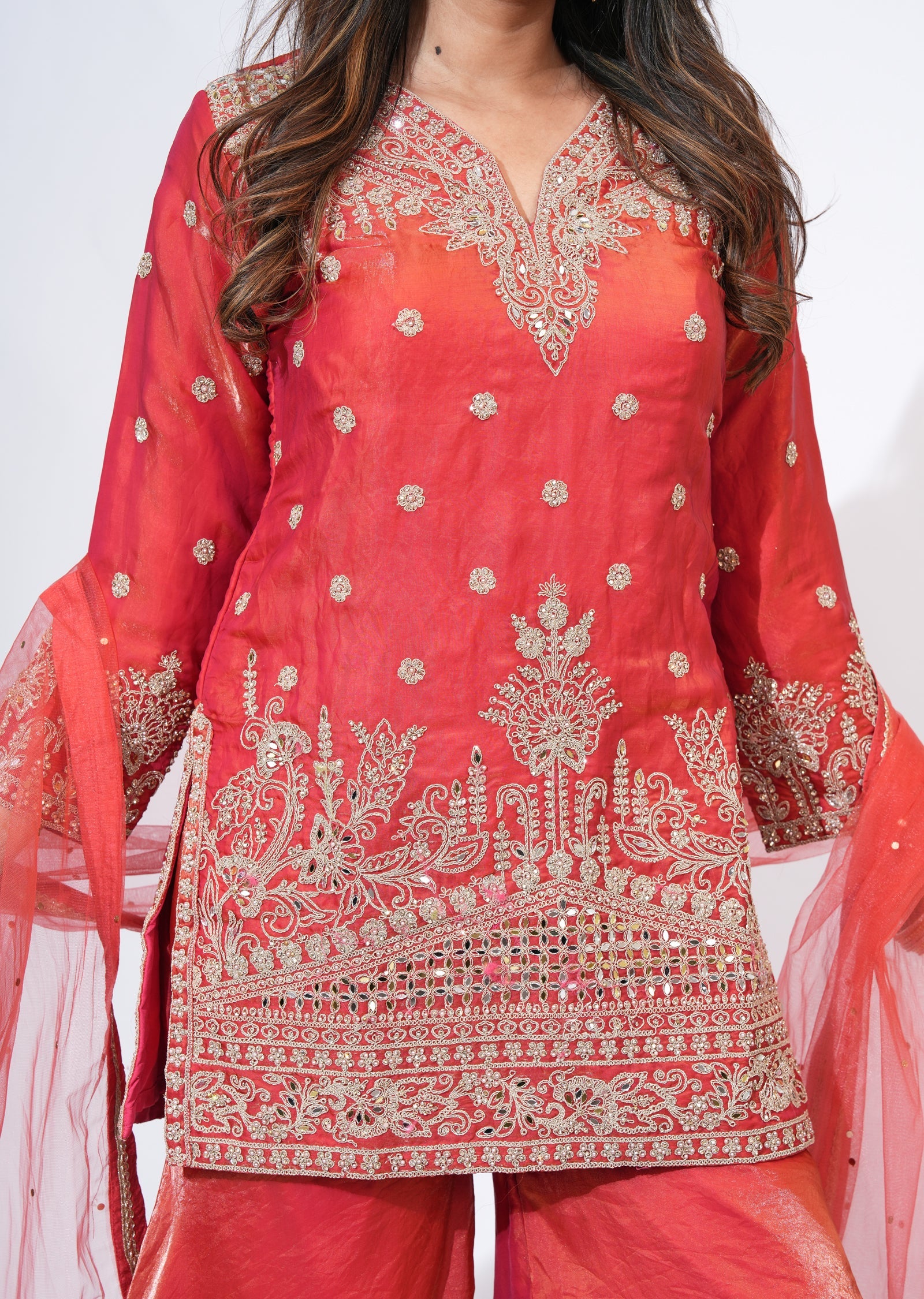Coral Sharara Set