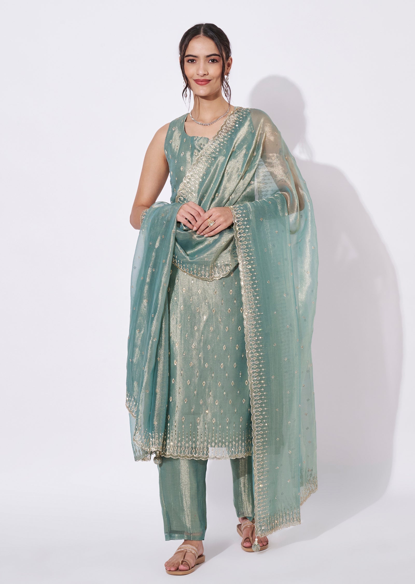 Dusty Blue Tissue Straight Cut Suit