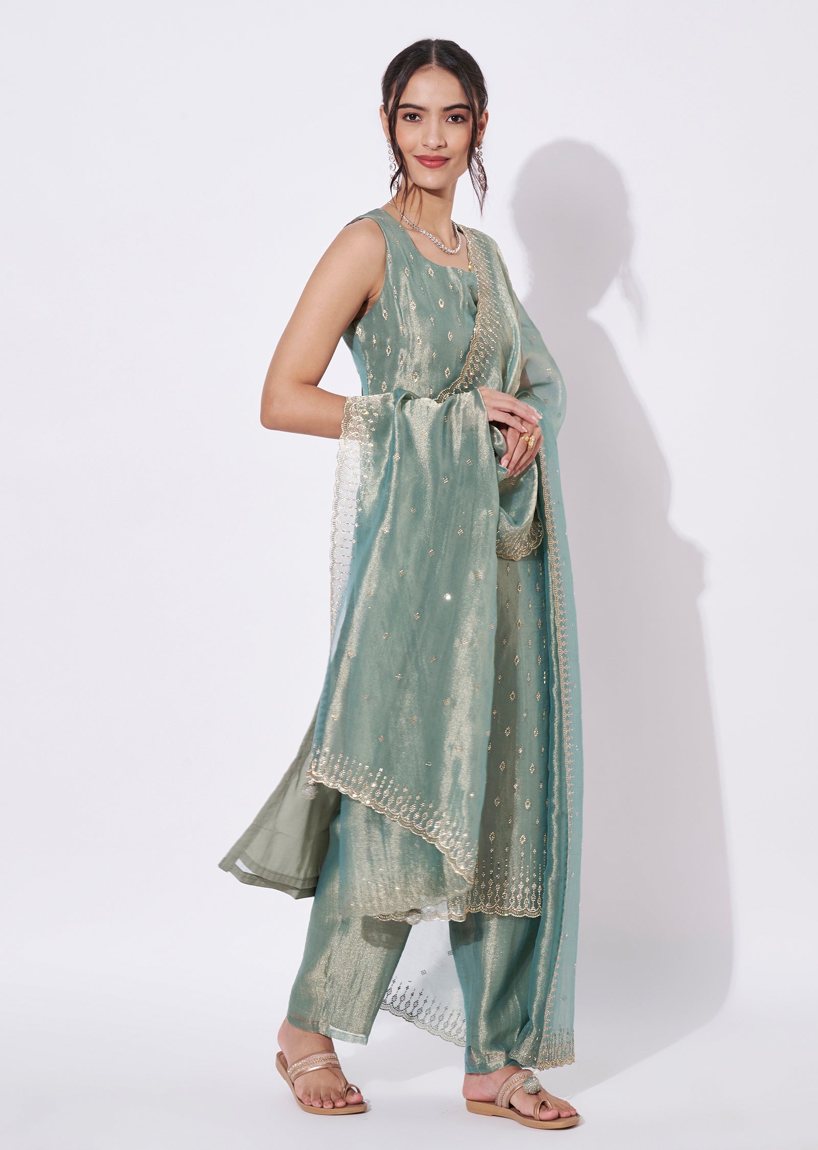 Dusty Blue Tissue Straight Cut Suit