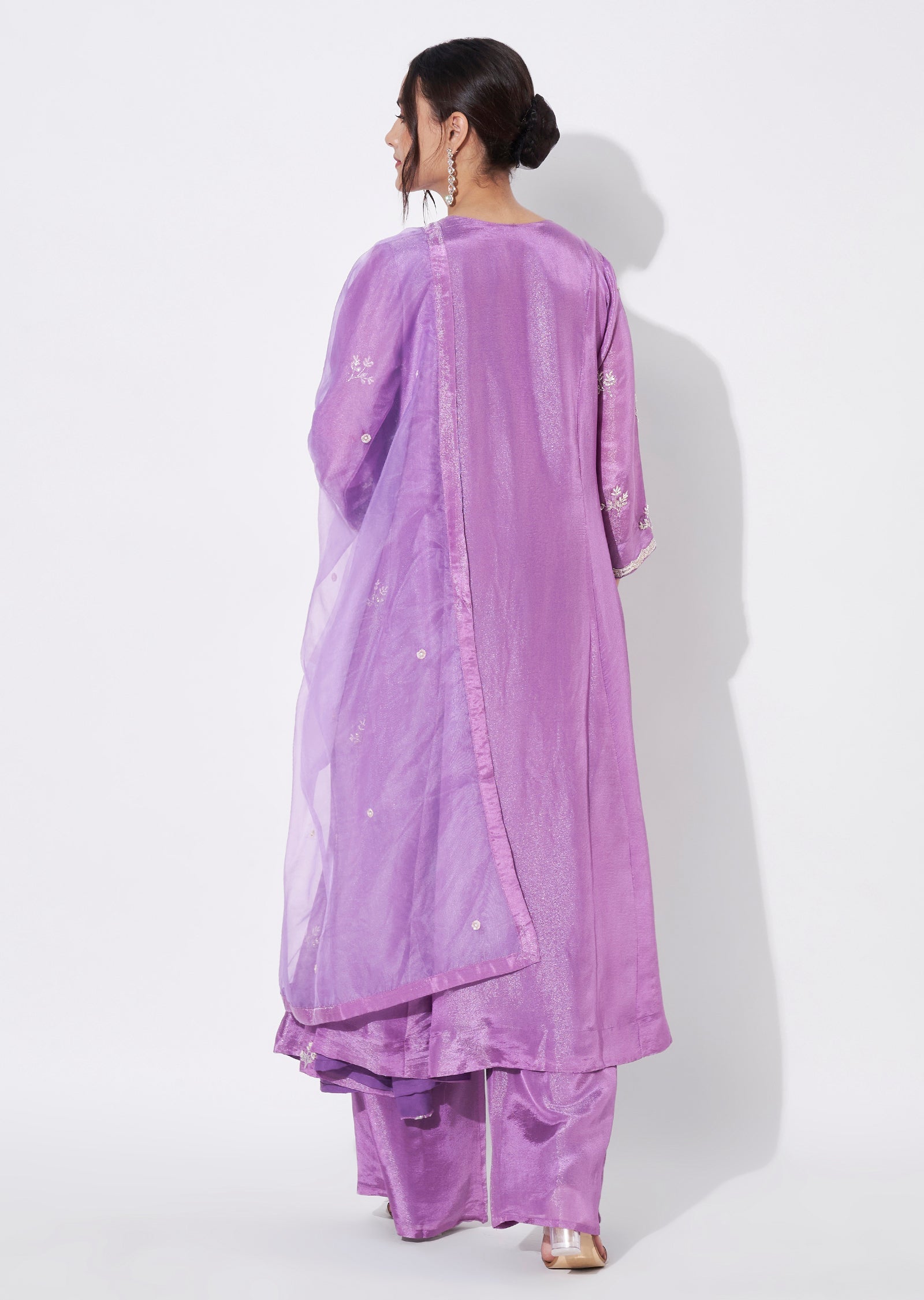 Purple Tissue Anarkali Suit