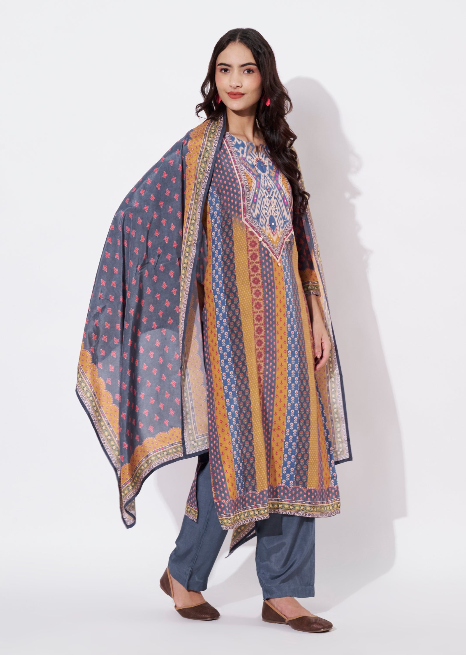 Dark Grey Dola Silk Straight cut suit