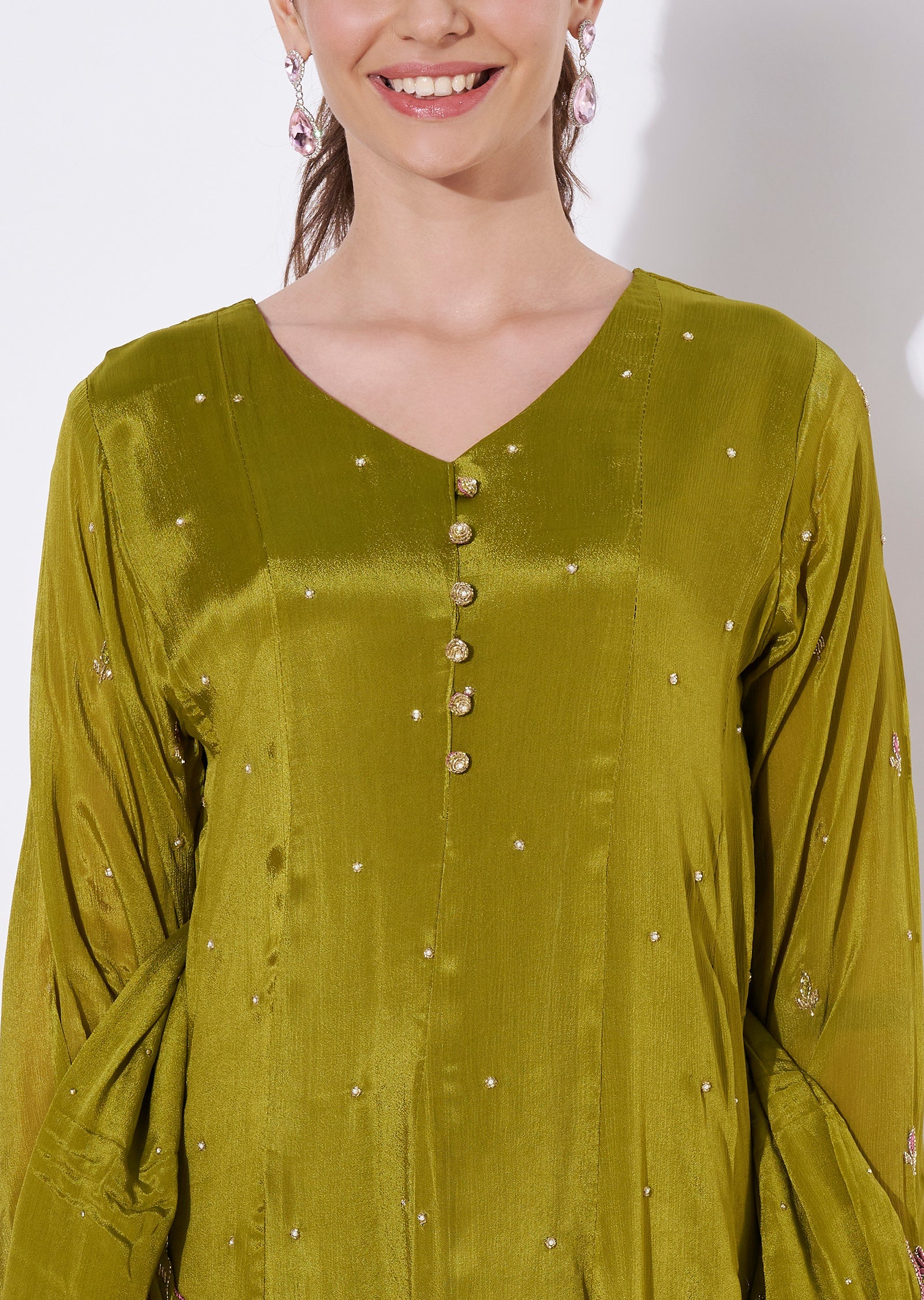 Light Green Tissue Straight cut suit