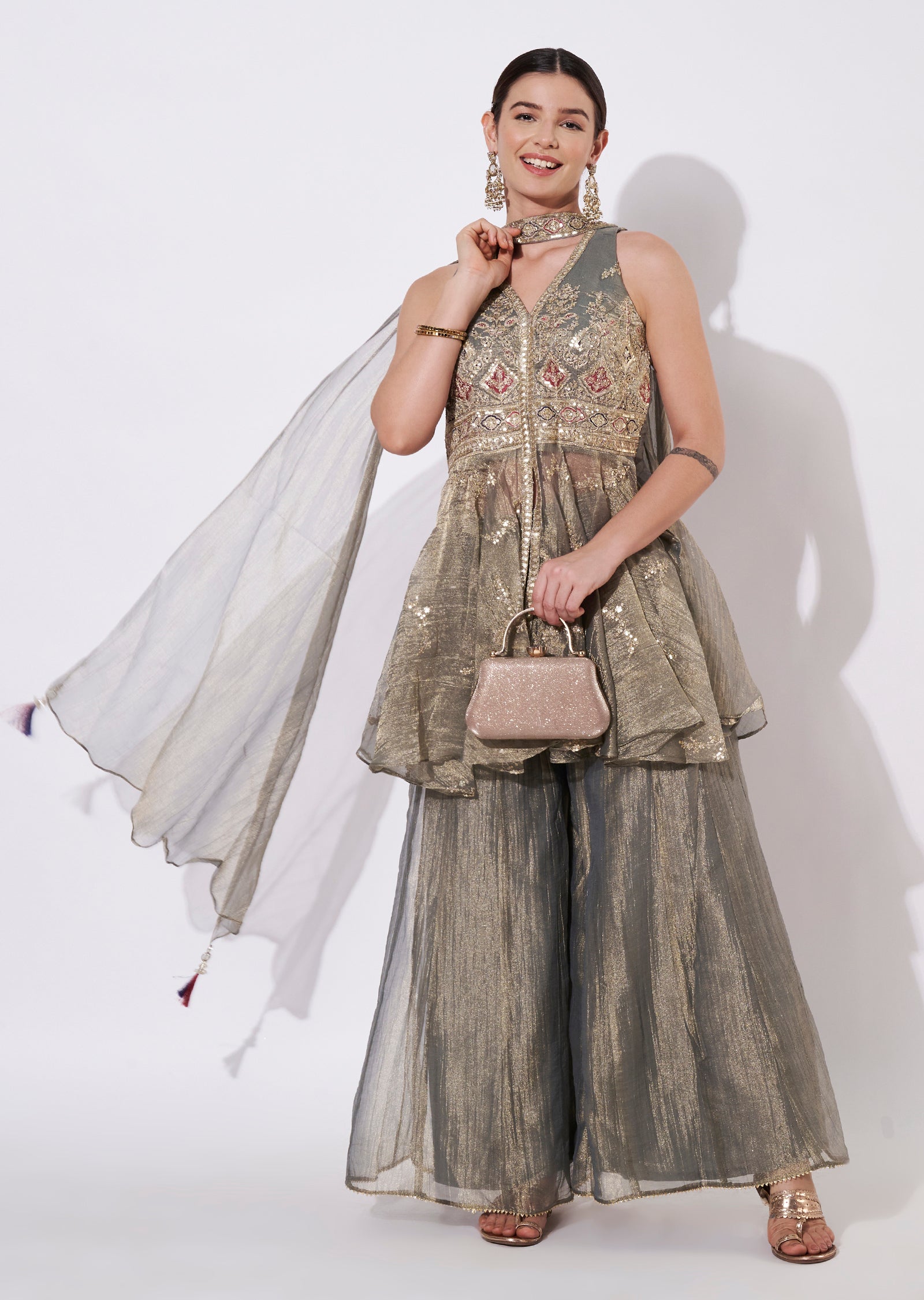 Dusty Green Tissue Straight cut suit
