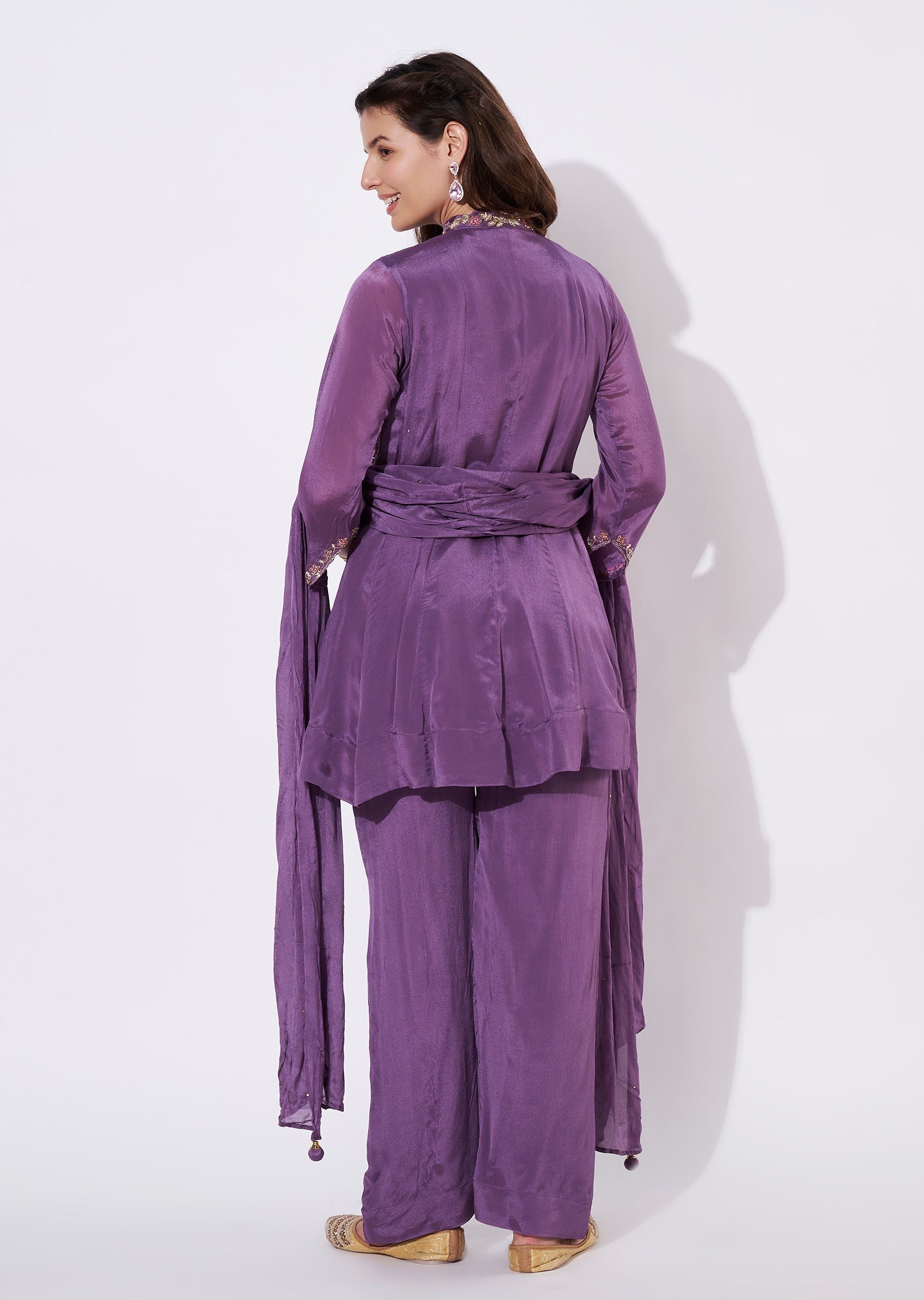 Lavender Chinnon Straight cut suit