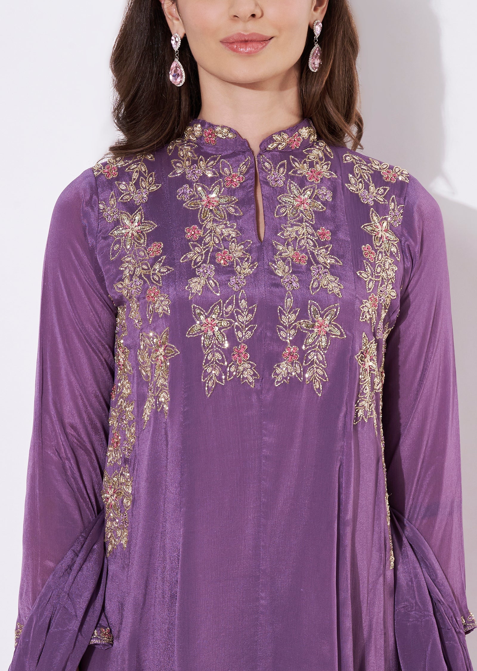 Lavender Chinnon Straight cut suit
