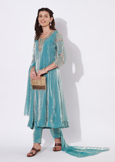 Dusty Green Anarkali Suit