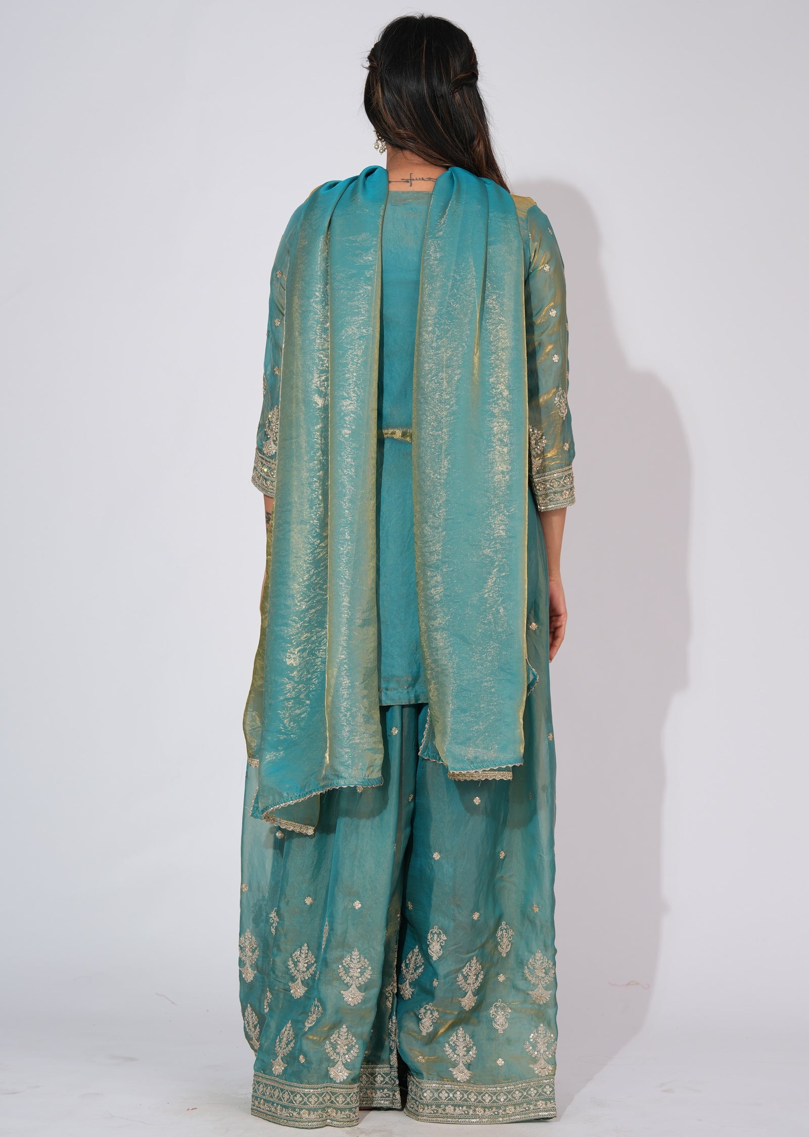 Dusty Blue Sharara Set