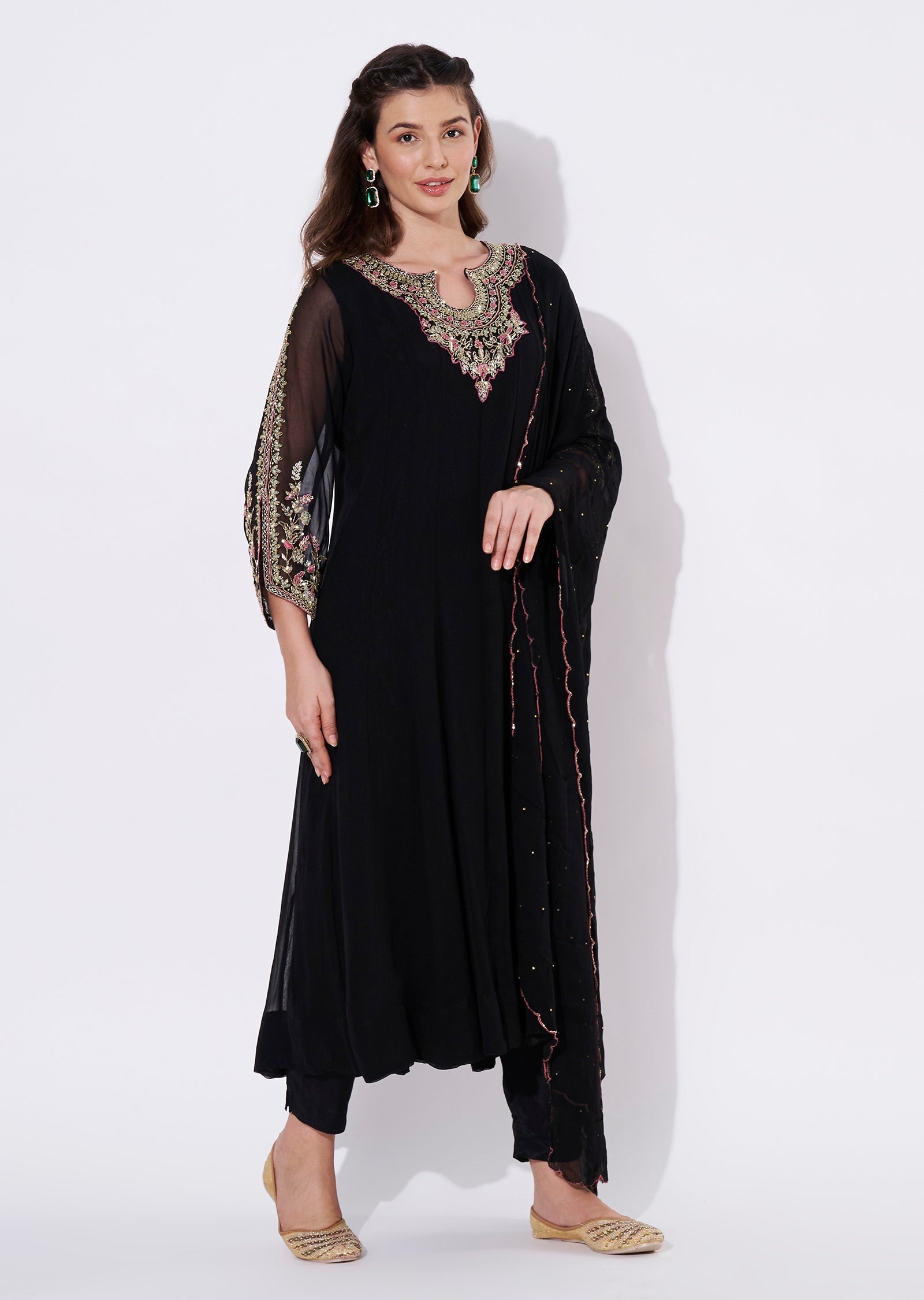 Black Georgette Anarkali Suit