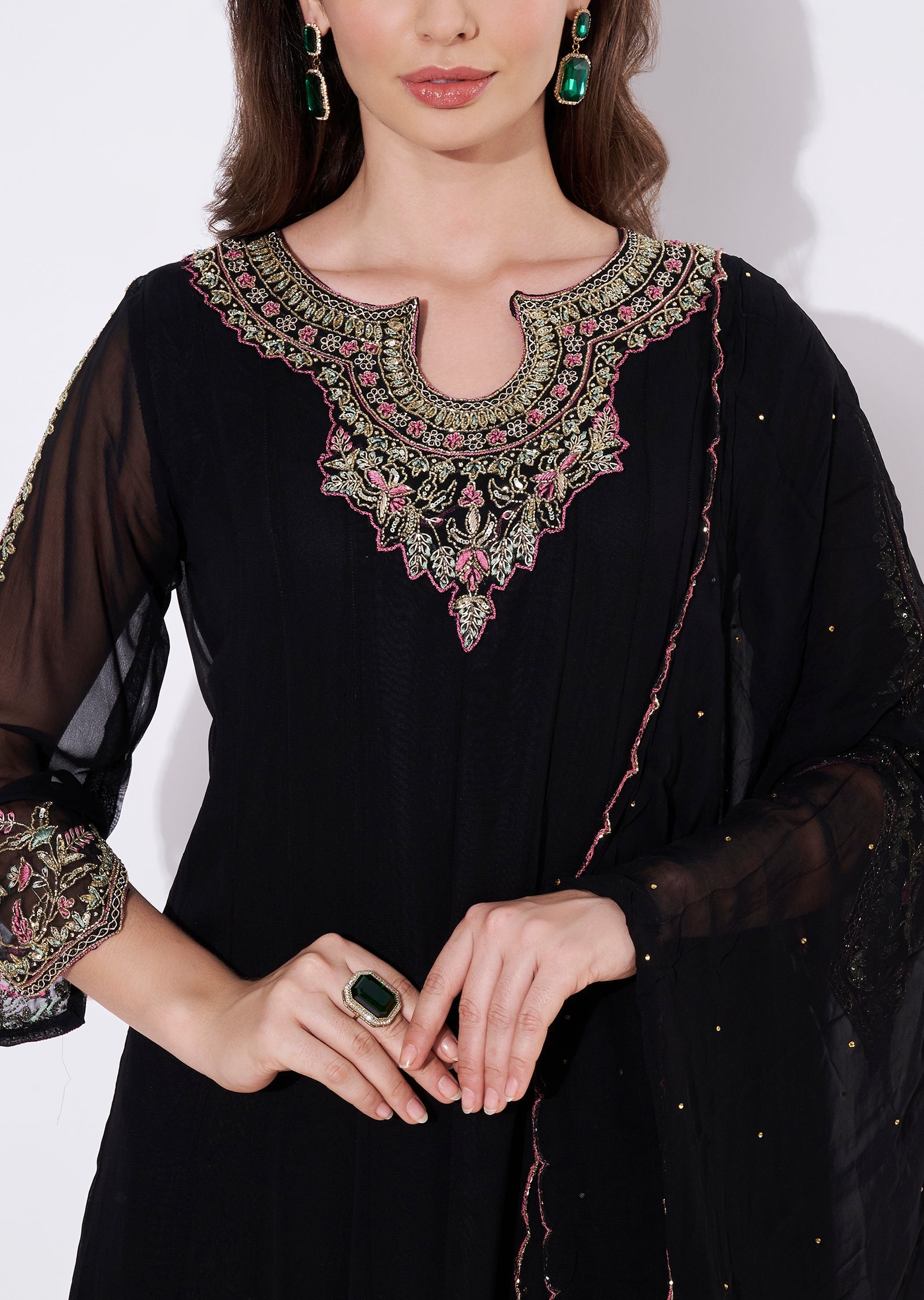 Black Georgette Anarkali Suit