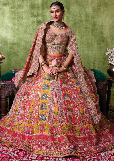 Mustard Tissue Lehenga Set