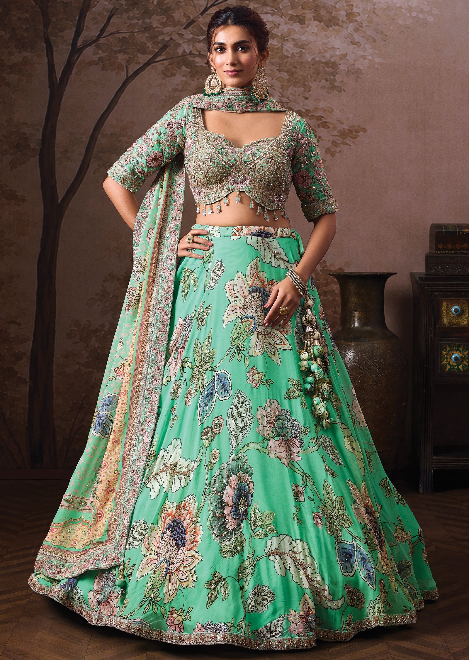Sea Green Lehenga Set
