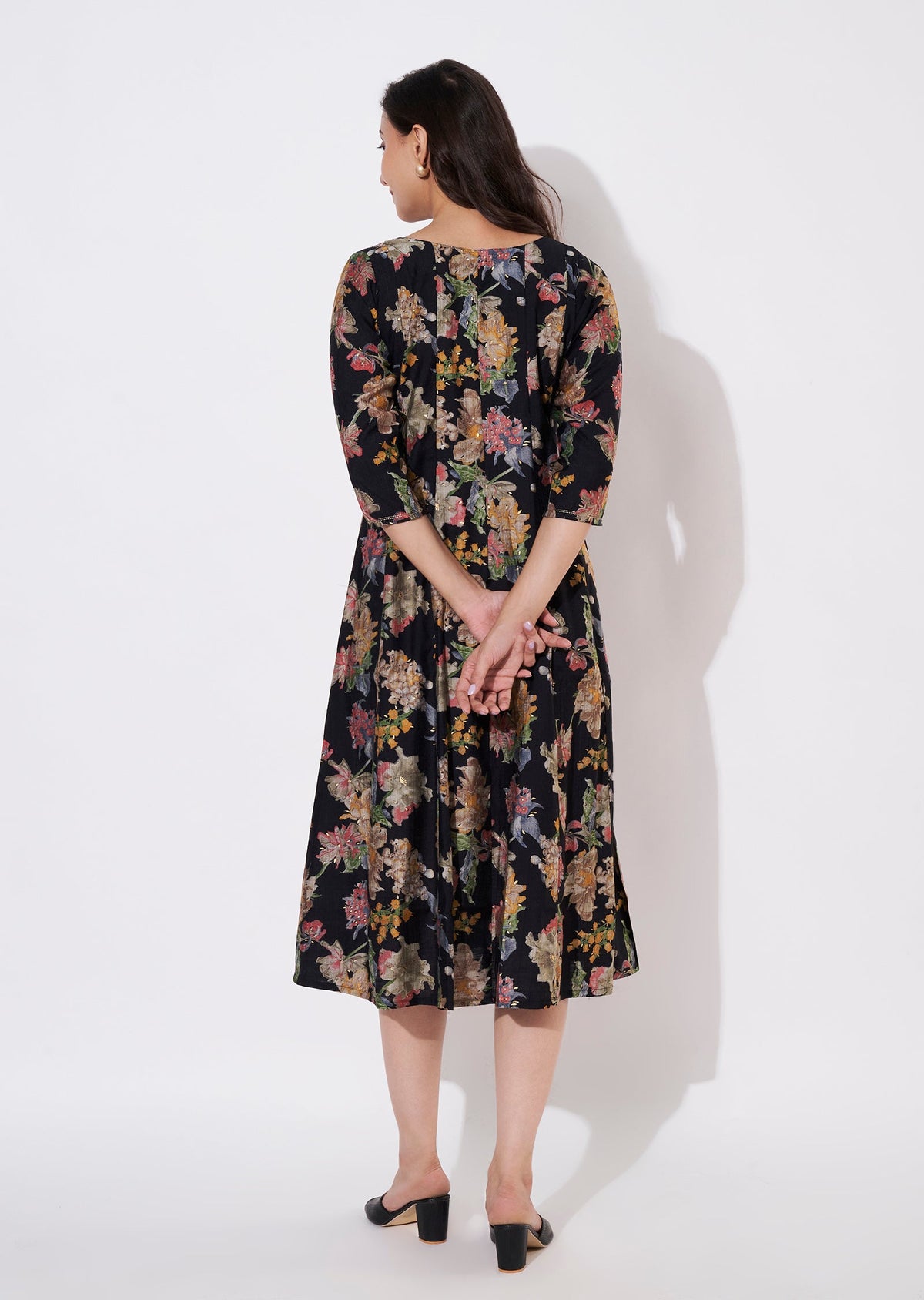 Black Gold Frock Kurti
