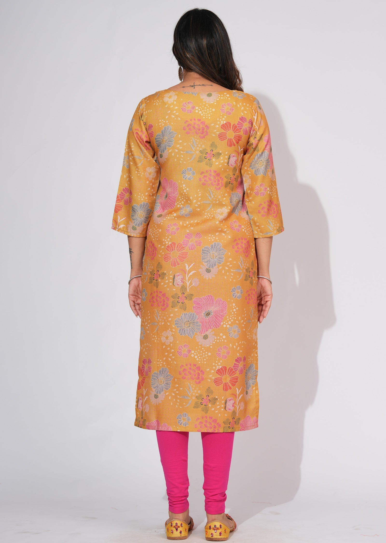 Mustard Gold Straight cut kurti