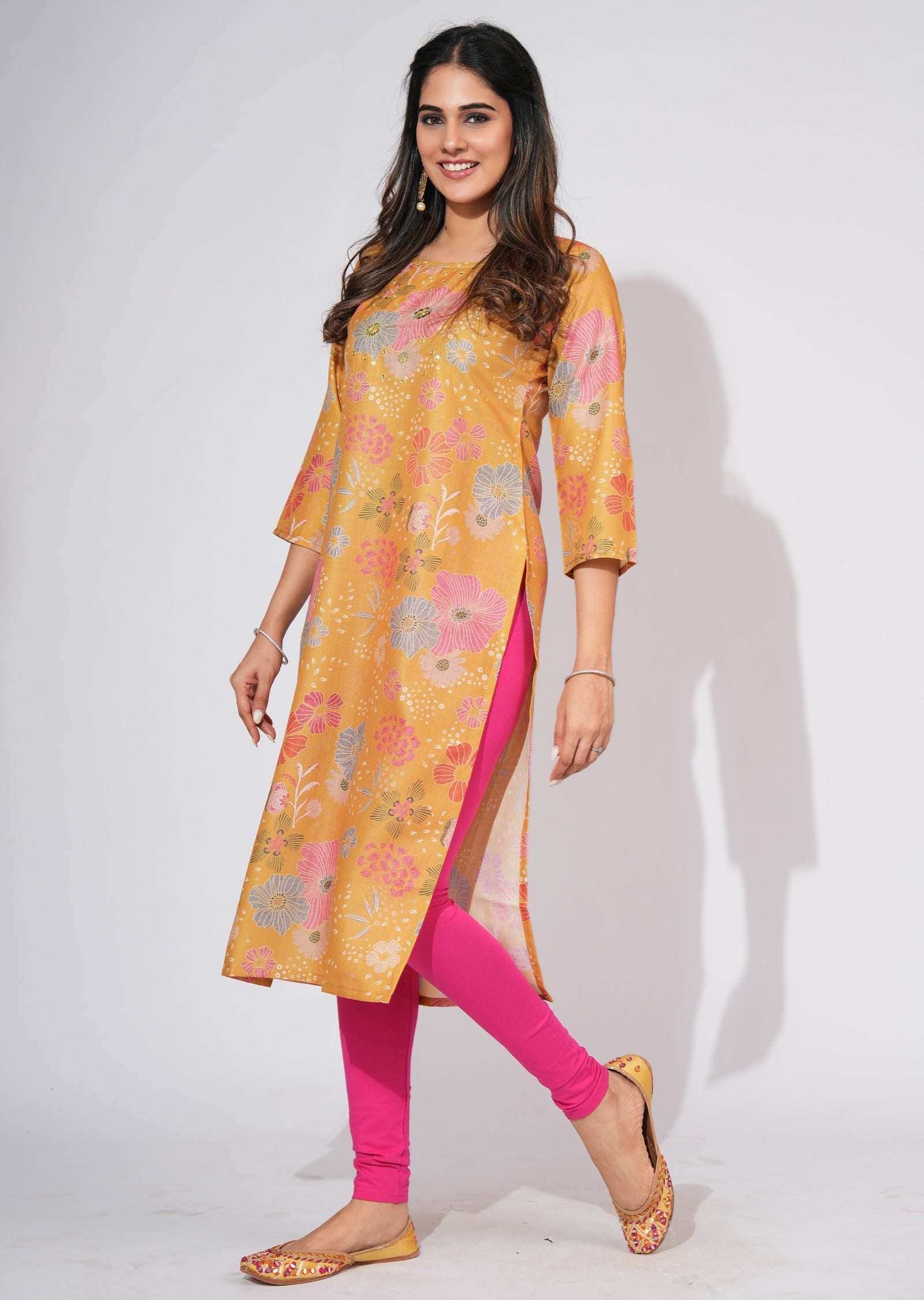 Mustard Gold Straight cut kurti
