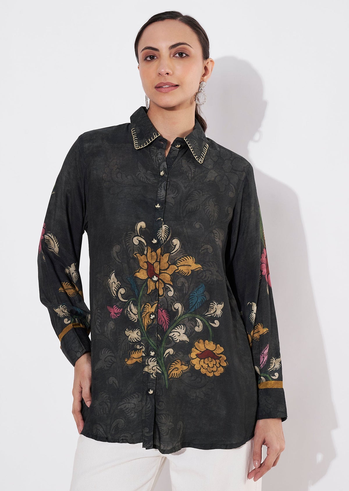 Black Muslin Short kurti