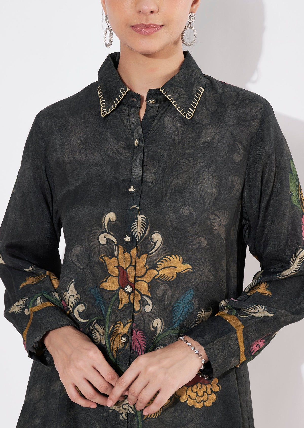 Black Muslin Short kurti