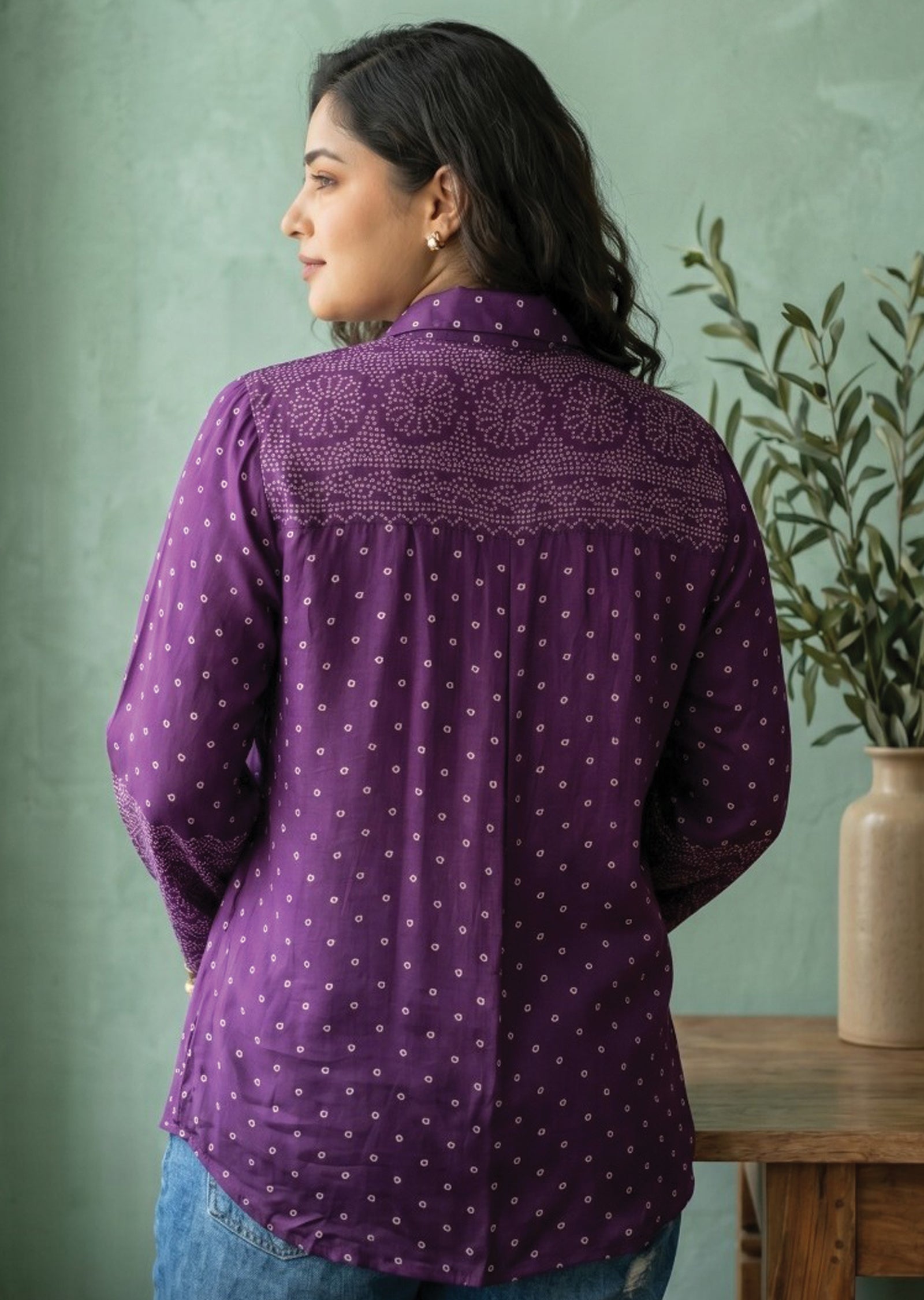 Purple Muslin Short kurti