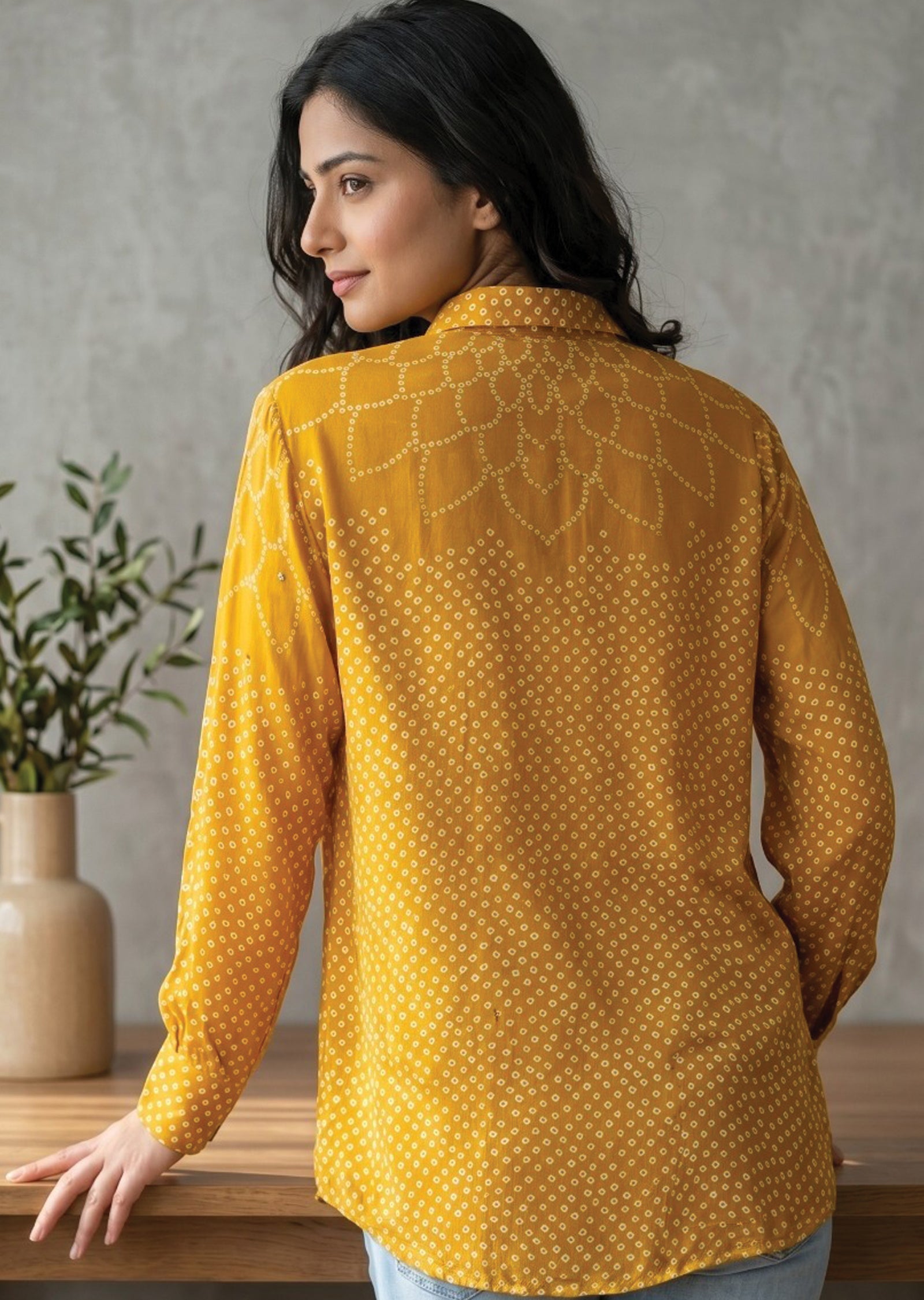 Mustard Muslin Short kurti