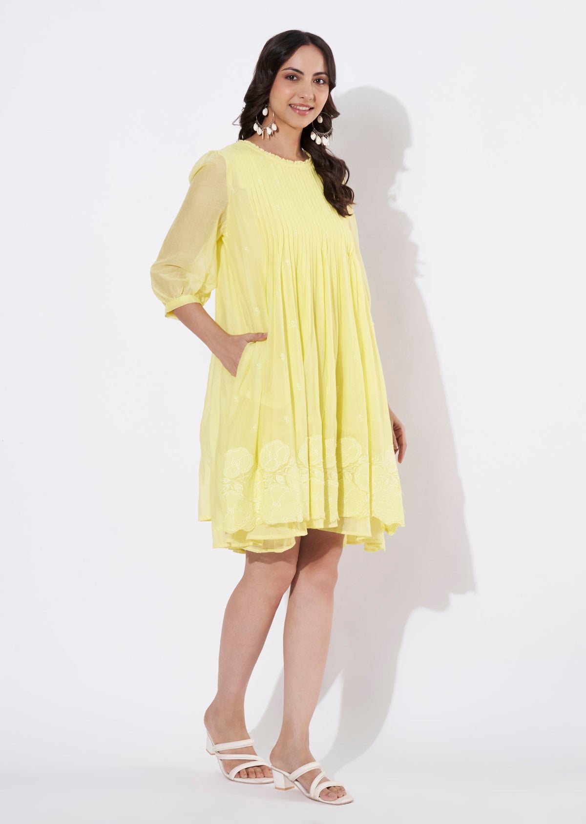 Yellow Cotton Frock style kurti