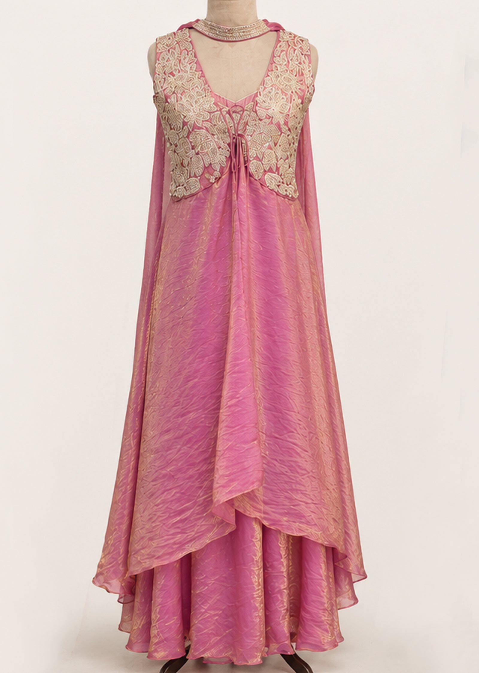 Onion Pink Indowestern Set