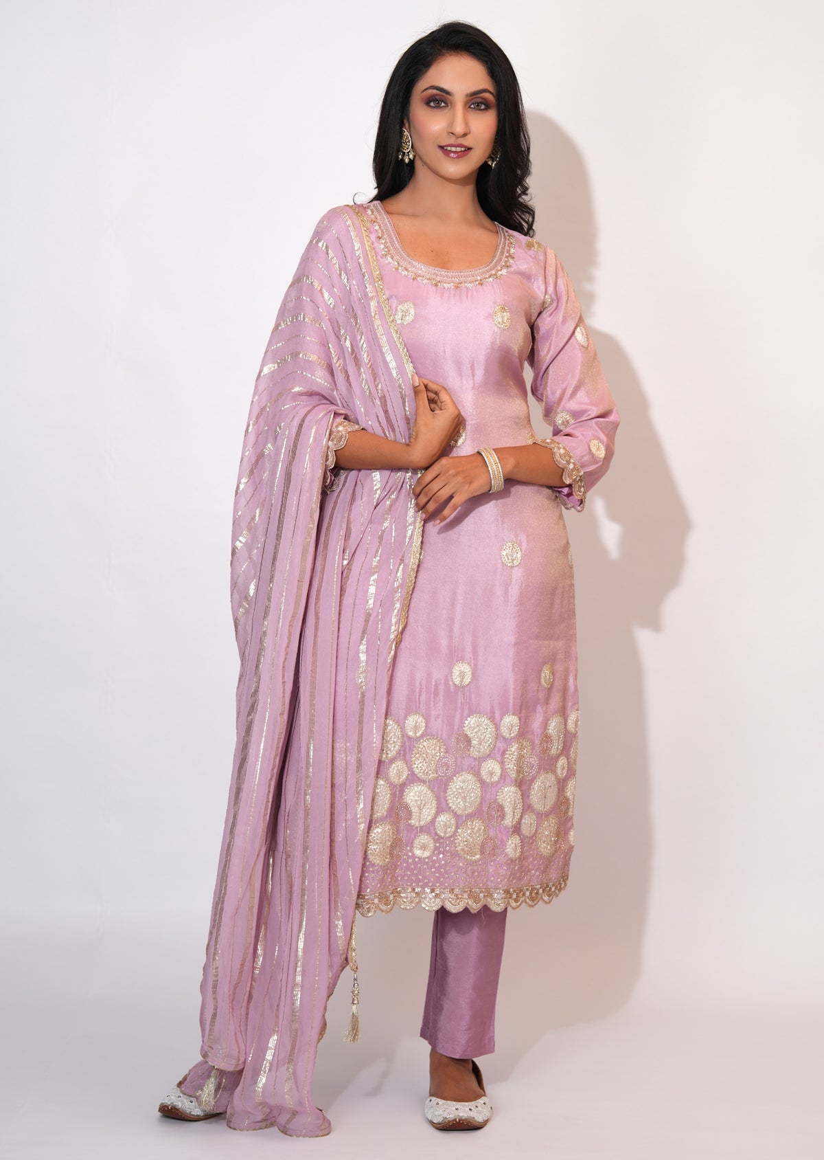 Light Pink Tissue Straight cut suit