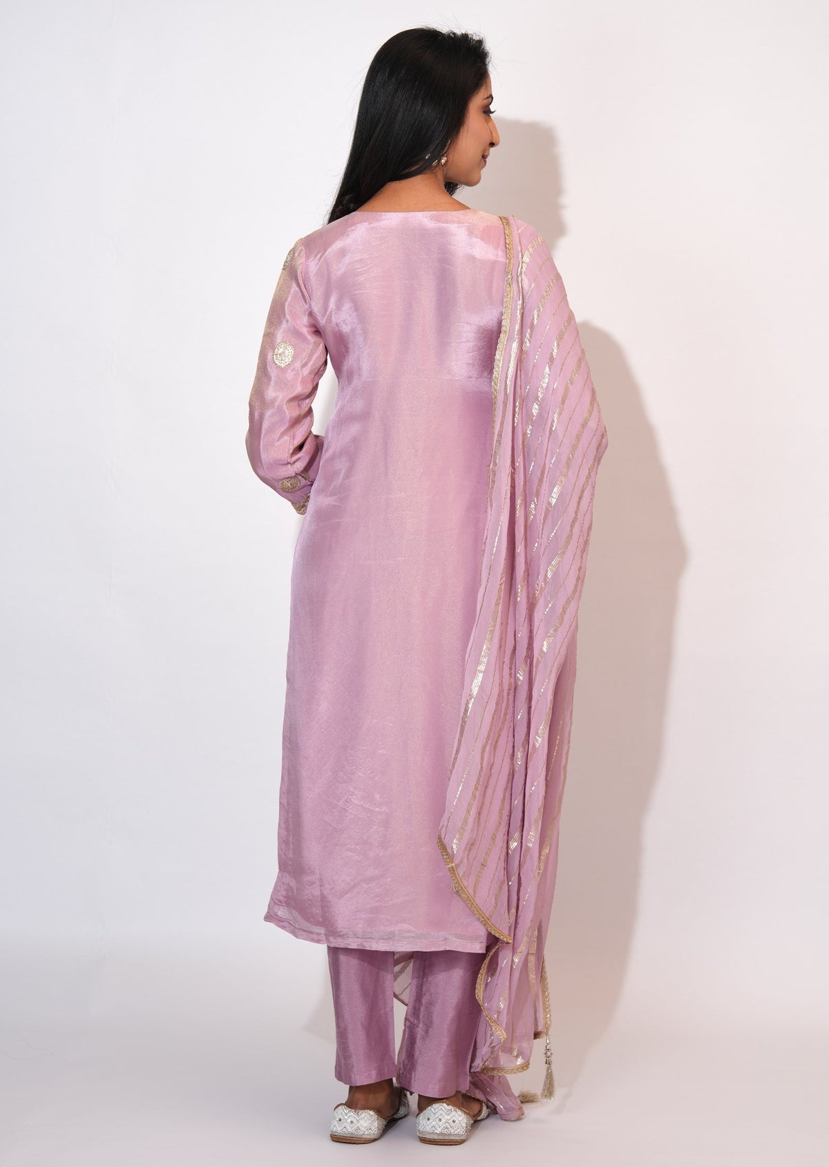 Light Pink Tissue Straight cut suit