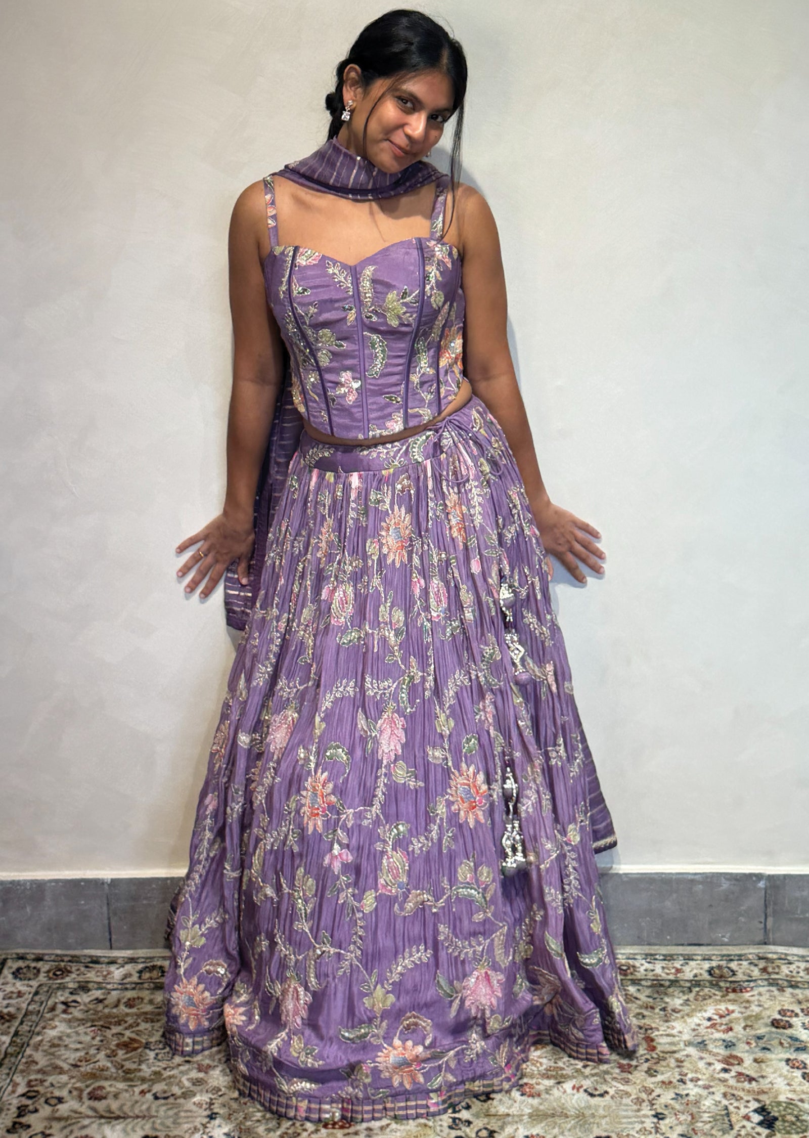 Lavender Corset Lehenga