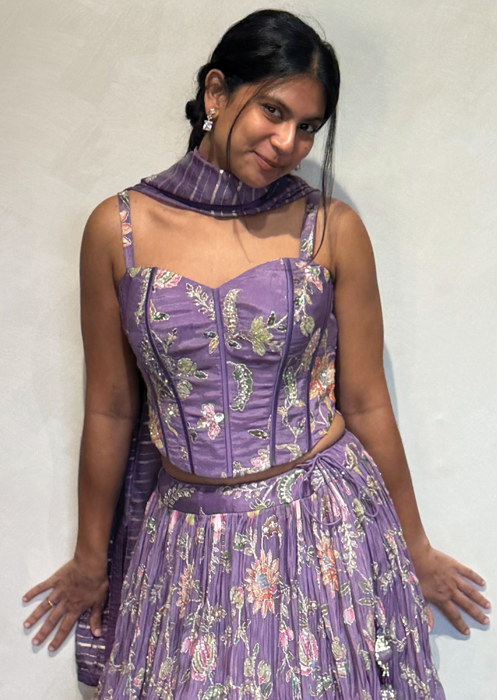 Lavender Corset Lehenga
