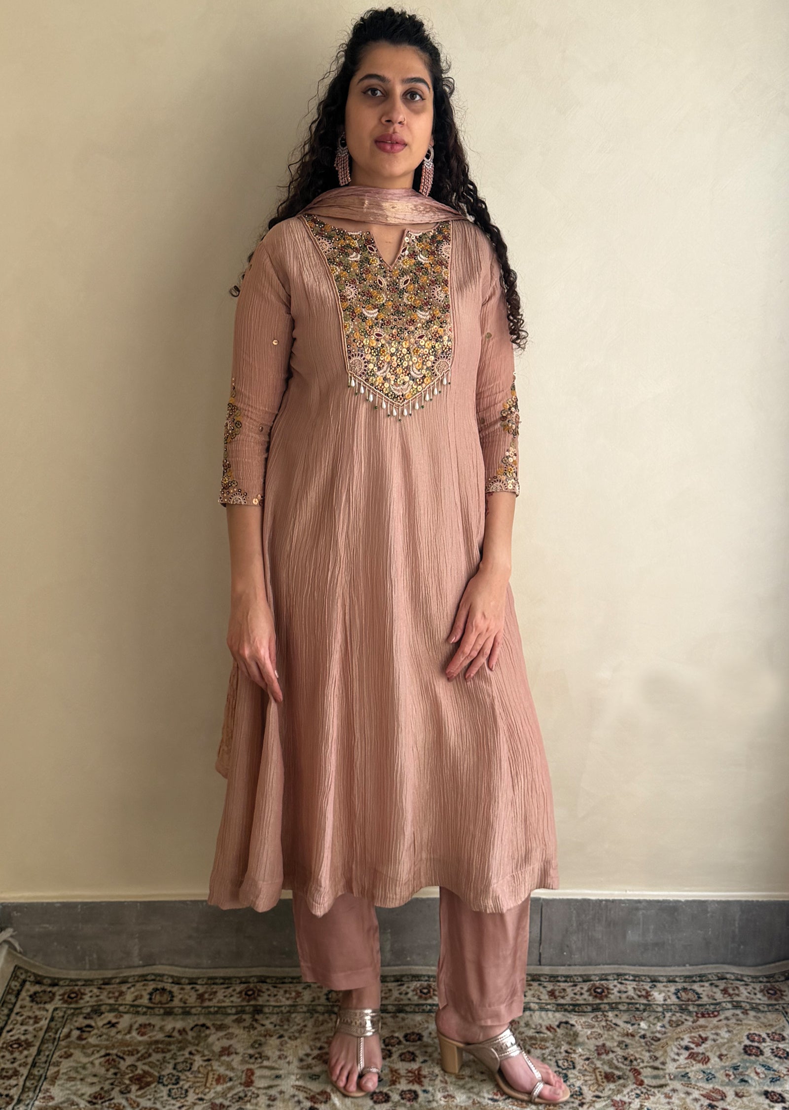 Dusty Peach Salsa Anarkali Suit