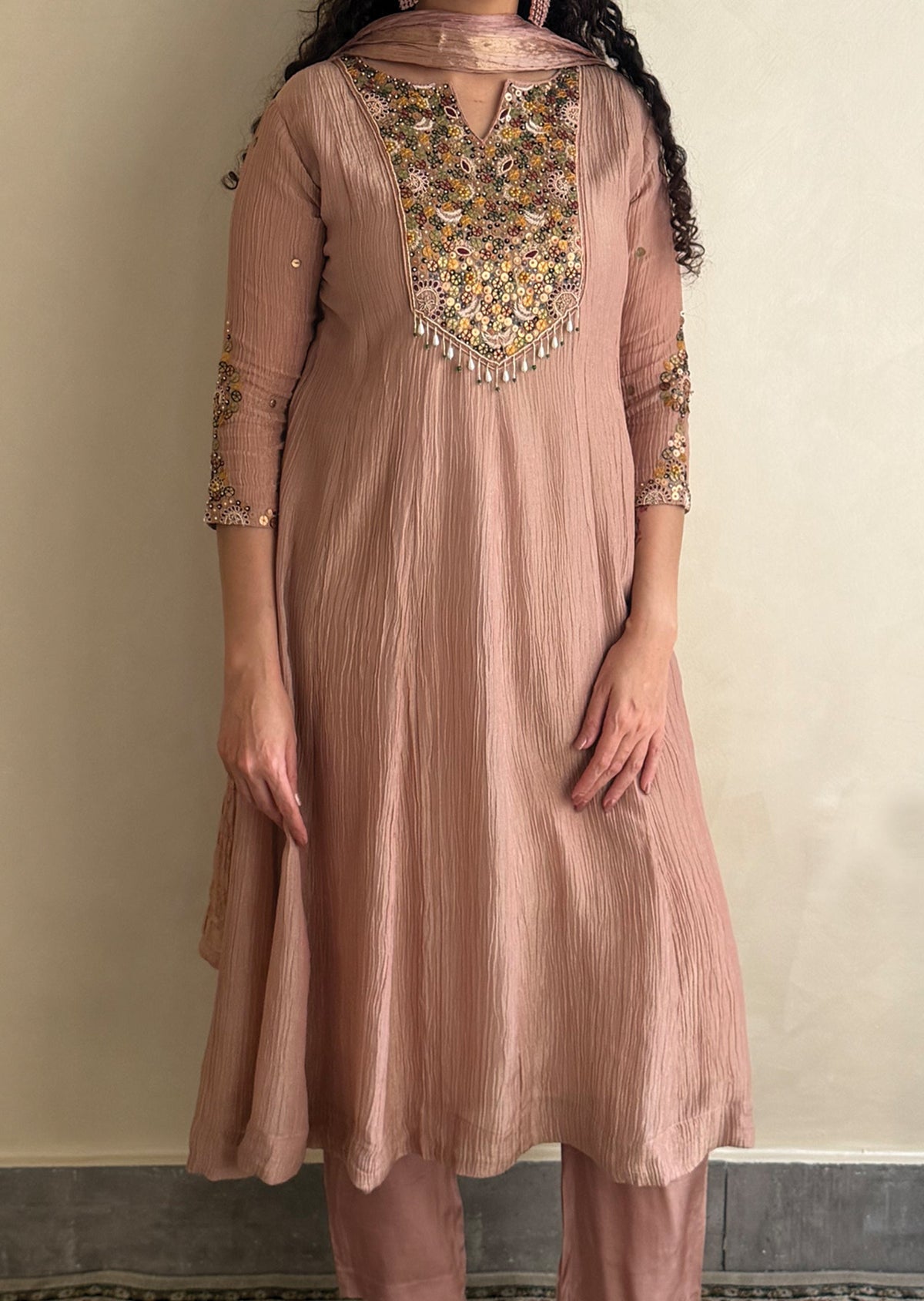 Dusty Peach Salsa Anarkali Suit