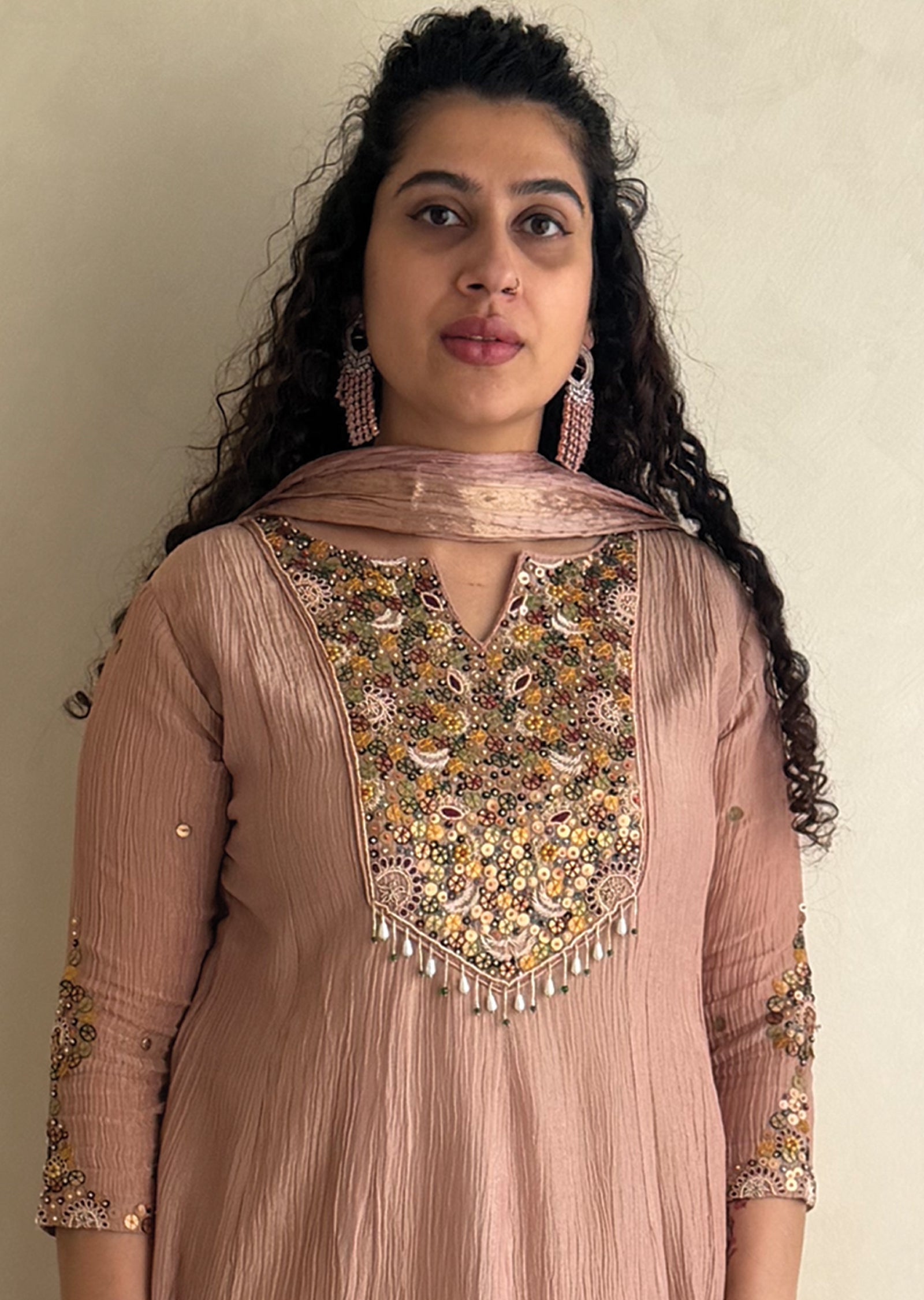 Dusty Peach Salsa Anarkali Suit