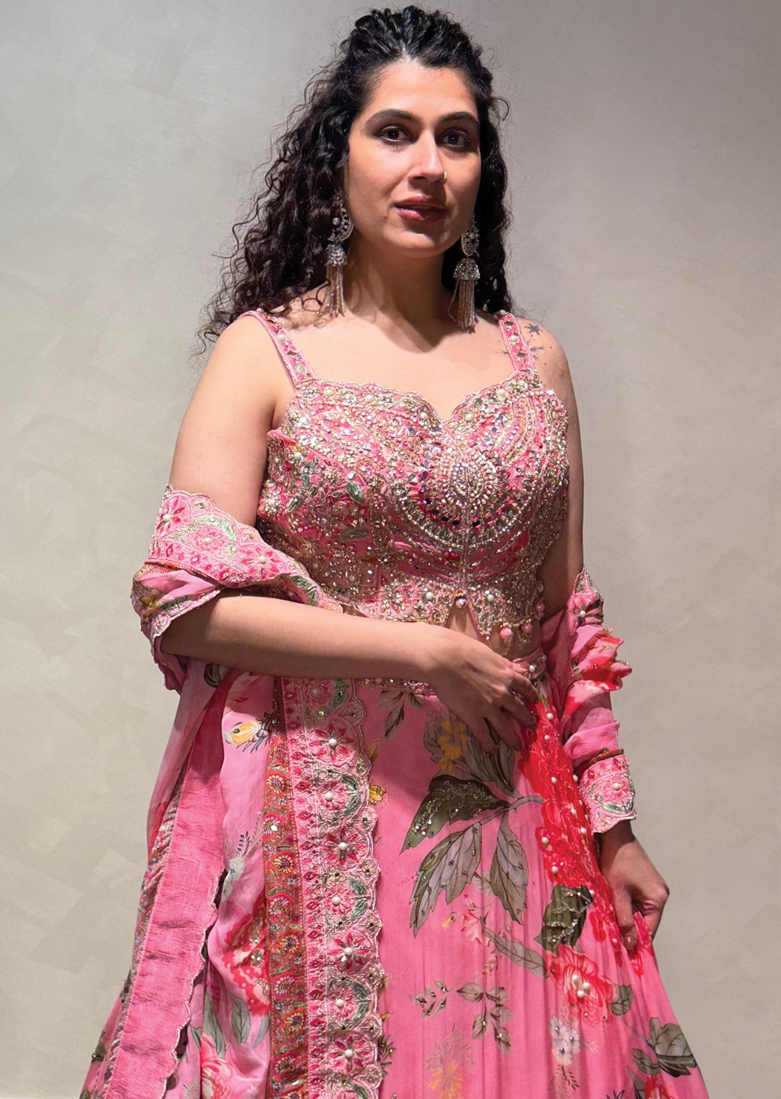 Light Pink Georgette Lehenga set