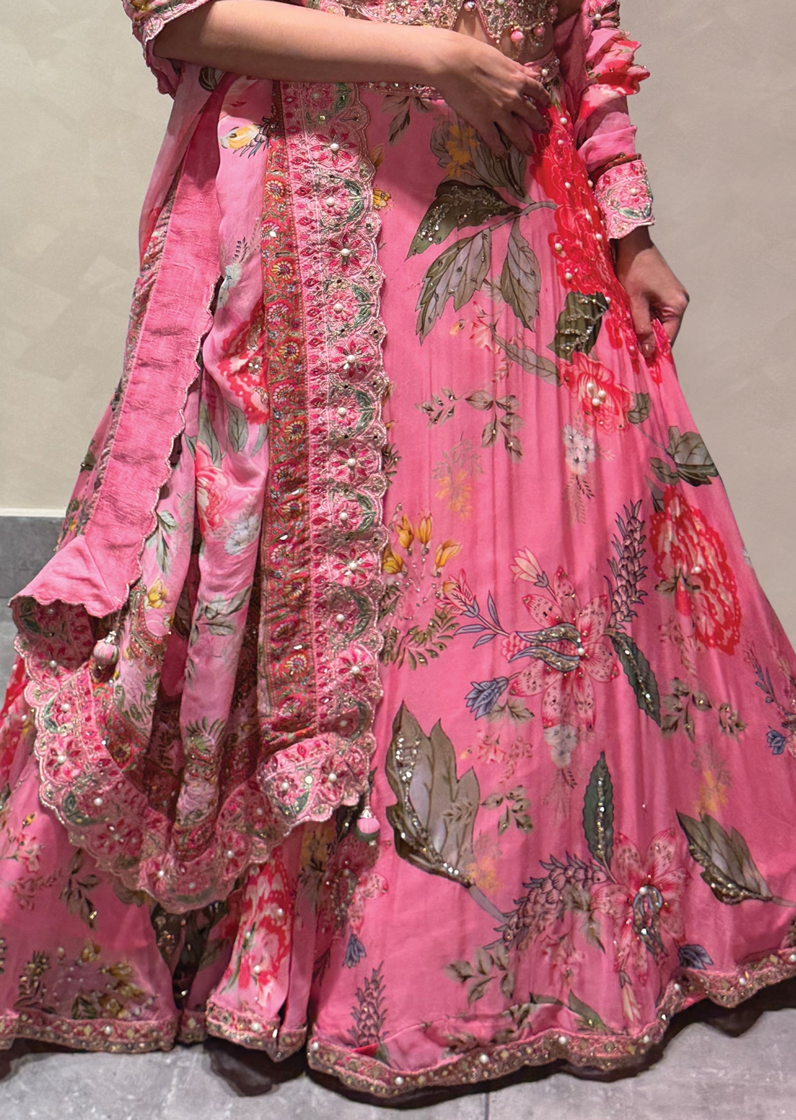 Light Pink Georgette Lehenga set