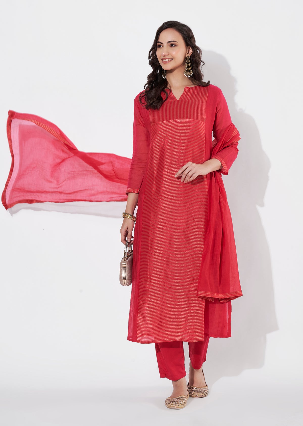Rani Pink Tissue Straight cut suit