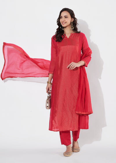 Rani Pink Tissue Straight cut suit