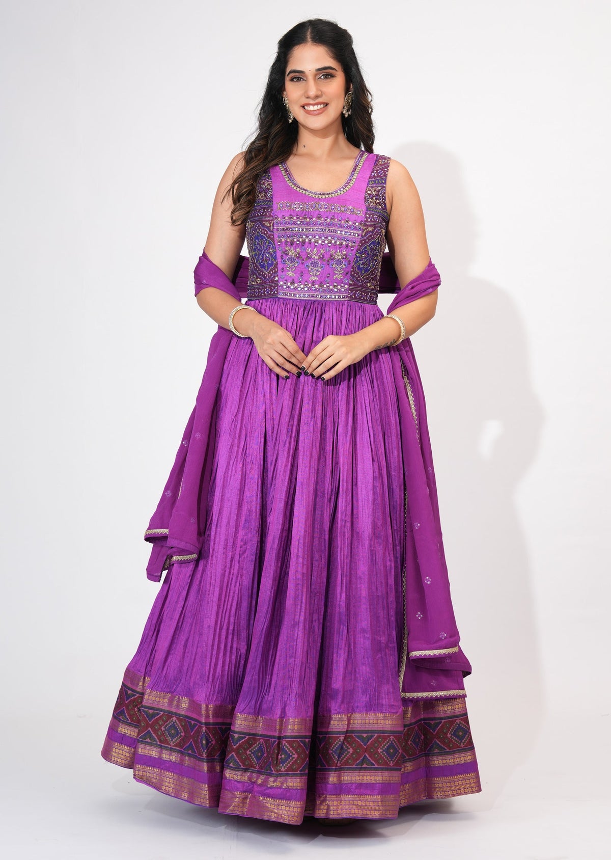 Purple Silk Anarkali Suit