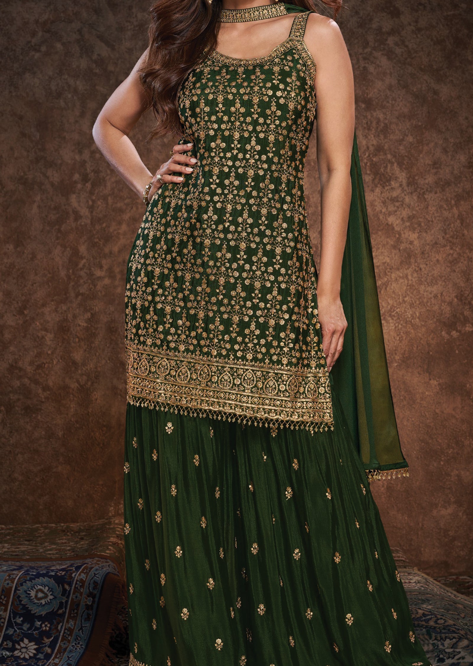 Green Silk gharara