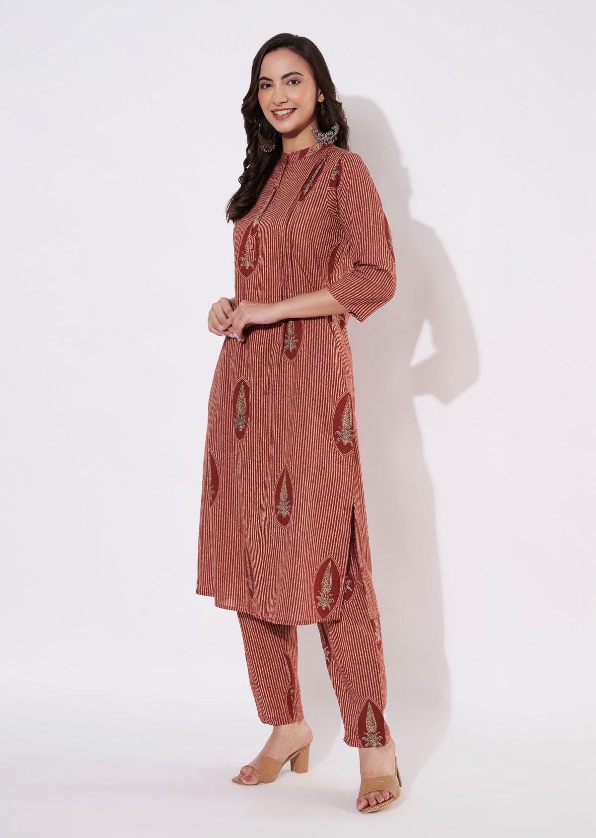 Maroon Cotton Kurti set