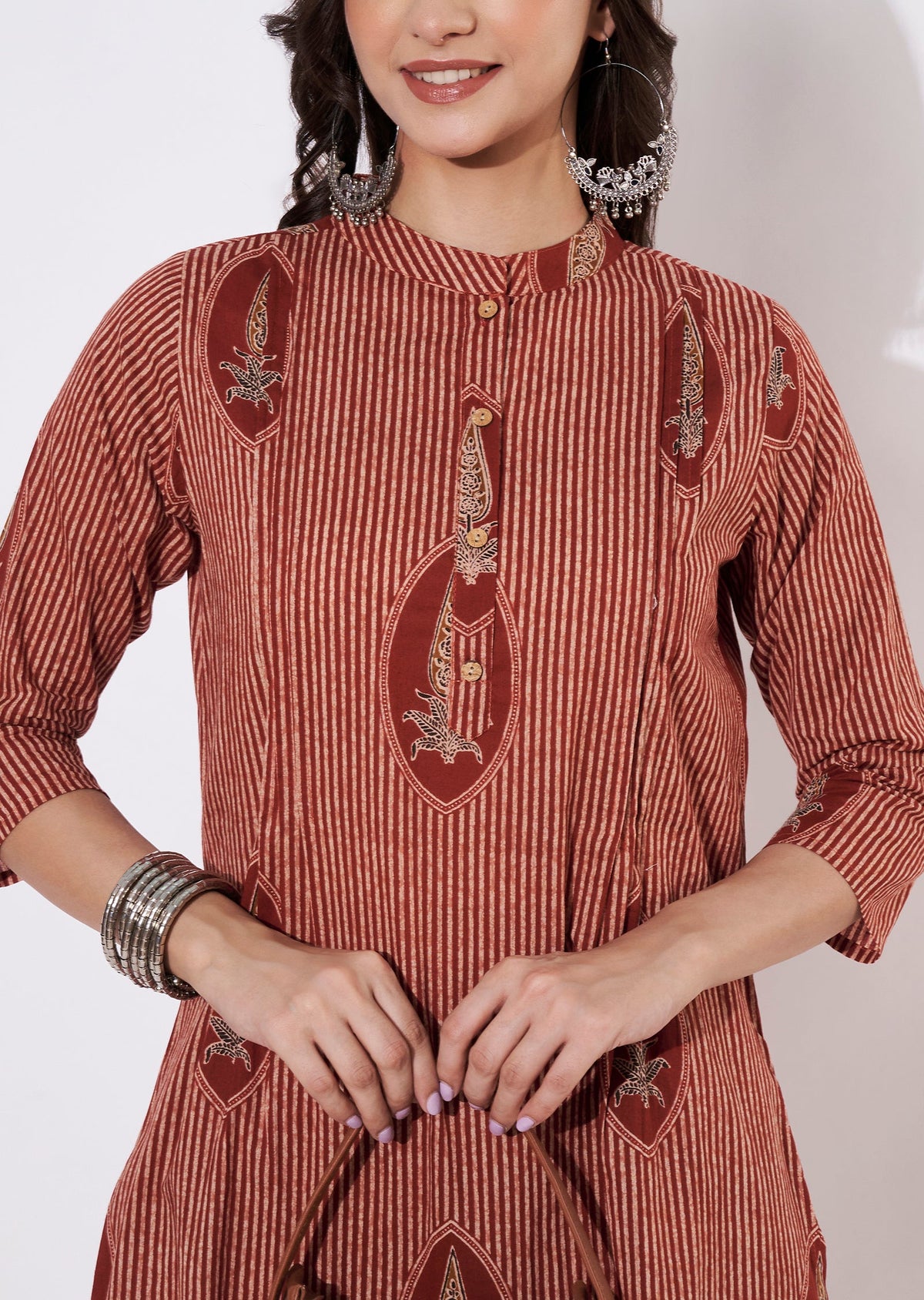 Maroon Cotton Kurti set