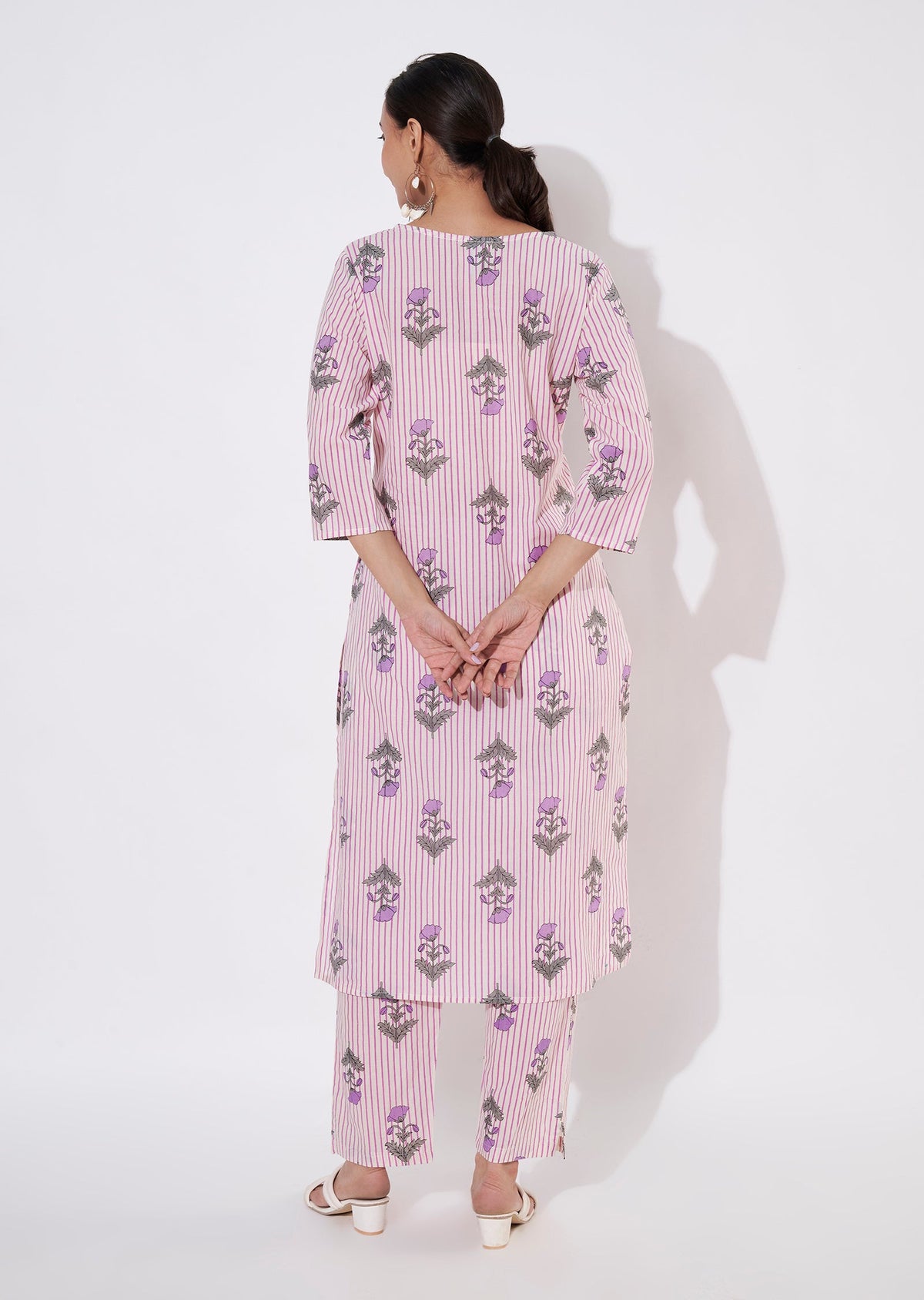 Pink Cotton Kurti set