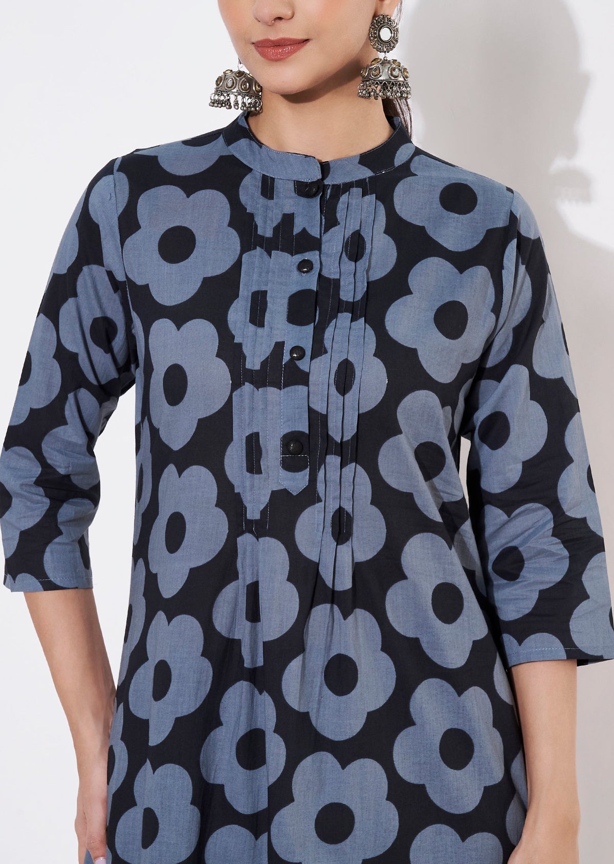 Grey Cotton Kurti set