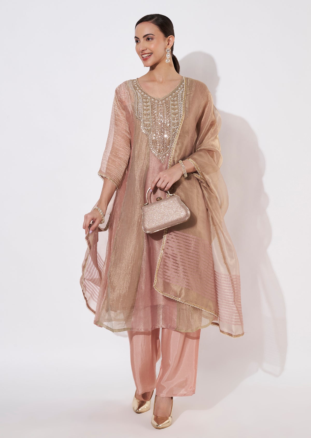 Light Peach Salsa Anarkali suit