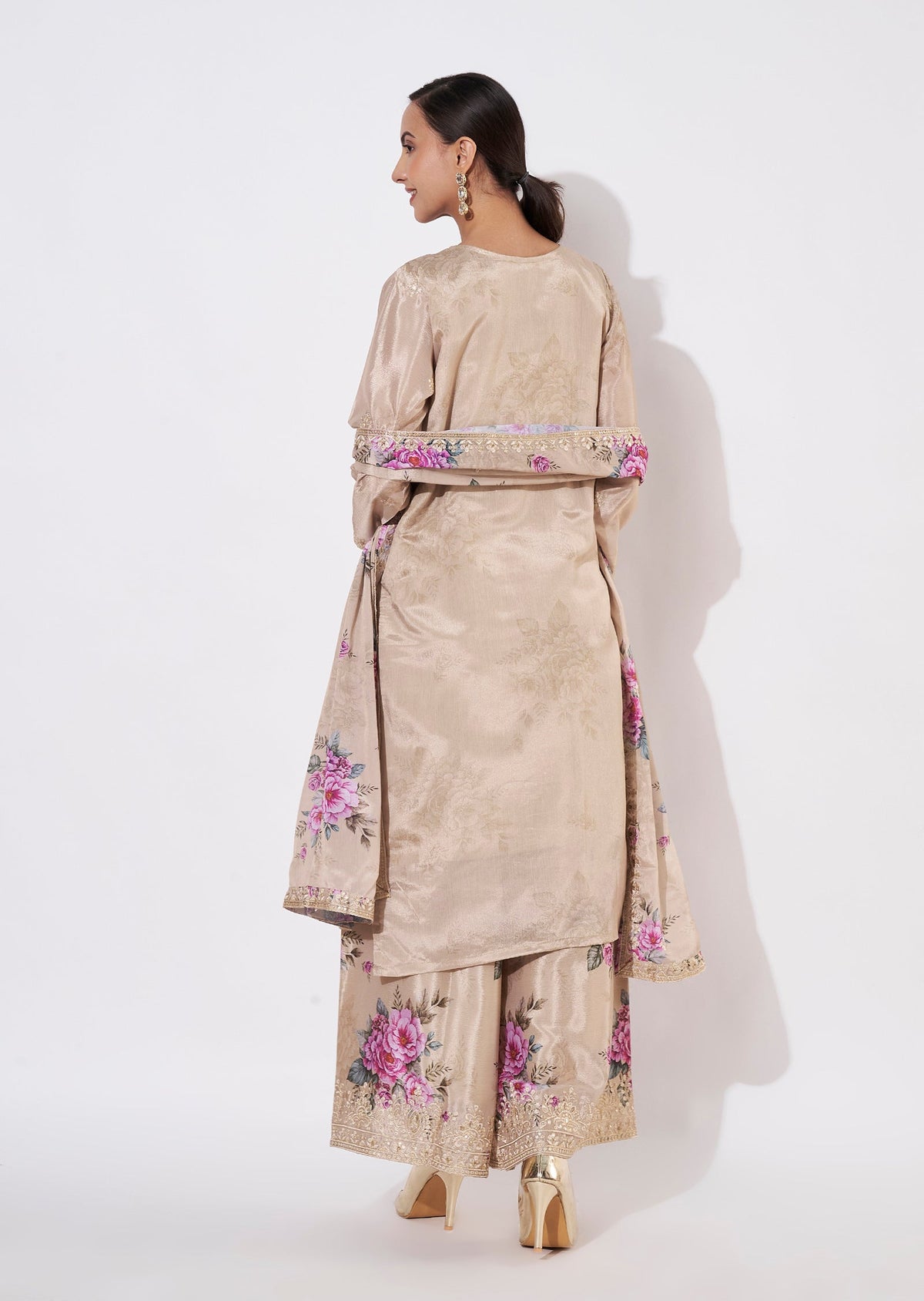 Dark Beige Chinnon Straight cut suit