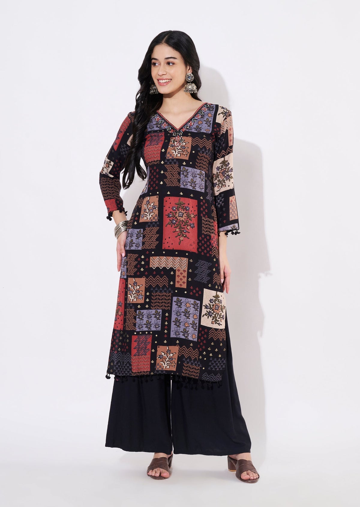Multi Rayon Straight cut Kurti