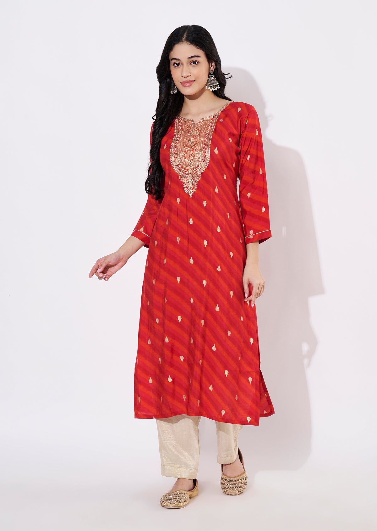 Rani Pink Muslin Straight cut Kurti